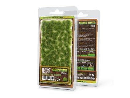 Static Grass Tufts 12 mm - Realistic Green