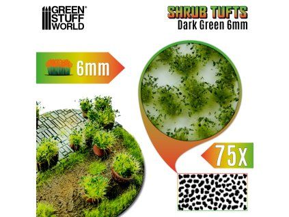 Shrub Tufts 6mm self-adhesive - Dark green