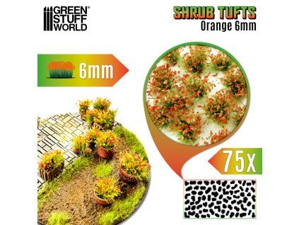 Shrub Tufts 6mm self-adhesive - Orange