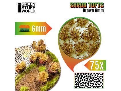 Shrub Tufts 6mm self-adhesive - Brown