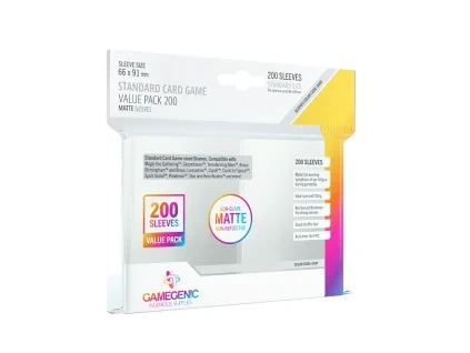 Gamegenic: 66x91 mm MATTE Standard Card Game Sleeve Clear (200)