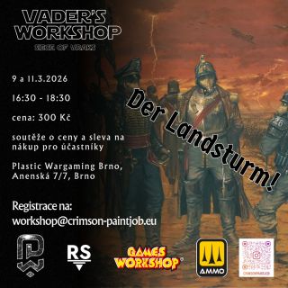Další tematický malířský workshop přichází do PlasticWargaming Brno. Tentokrát se zaměříme na atmosféru Der Landsturm –...
