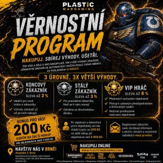 🎲🔥 VĚRNOSTNÍ PROGRAM PLASTICWARGAMING! 🔥🎲 Nakupuješ Warhammer, Pokémon TCG, deskové hry nebo hobby vybavení pravidelně?...