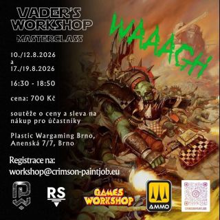 🎨 Vader’s Workshop Masterclass přichází do PlasticWargaming Brno! Chceš posunout své malování miniatur na vyšší úroveň?...