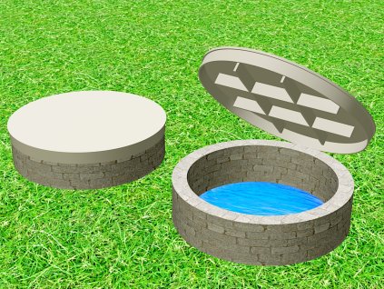 Plastový poklop na studnu,skruž kulatý, víko studny, na míru