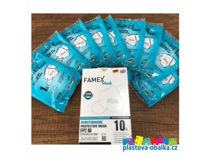 respirator famex FFP2 NR 5vrstvovy logo2 plastova obalka cz