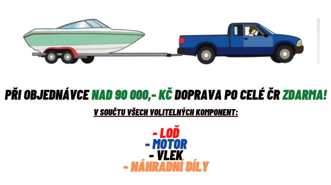 Plastové rybářské lodě doprava zdarma