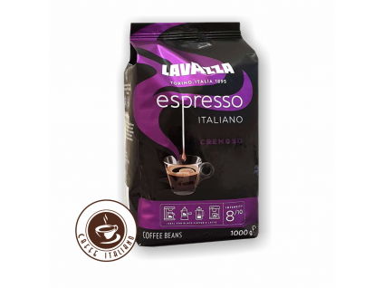 lavazza espresso cremoso 1kg zrnkova kava robusta30 arabica70 logo caffeitaliano