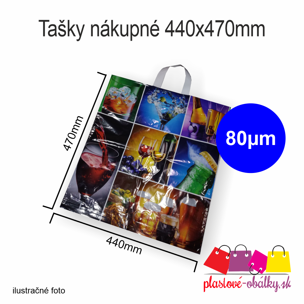 Tašky nákupné extra pevné vzorované Rozmer: 440 x 470 mm, Hrúbka: 80μm