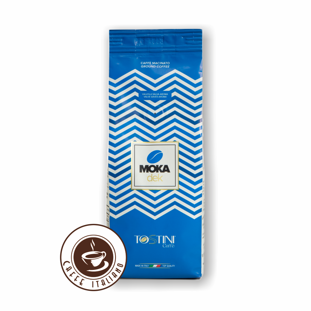 Mletá káva Tostini Coffee DECA 250g  Bezkofeinová