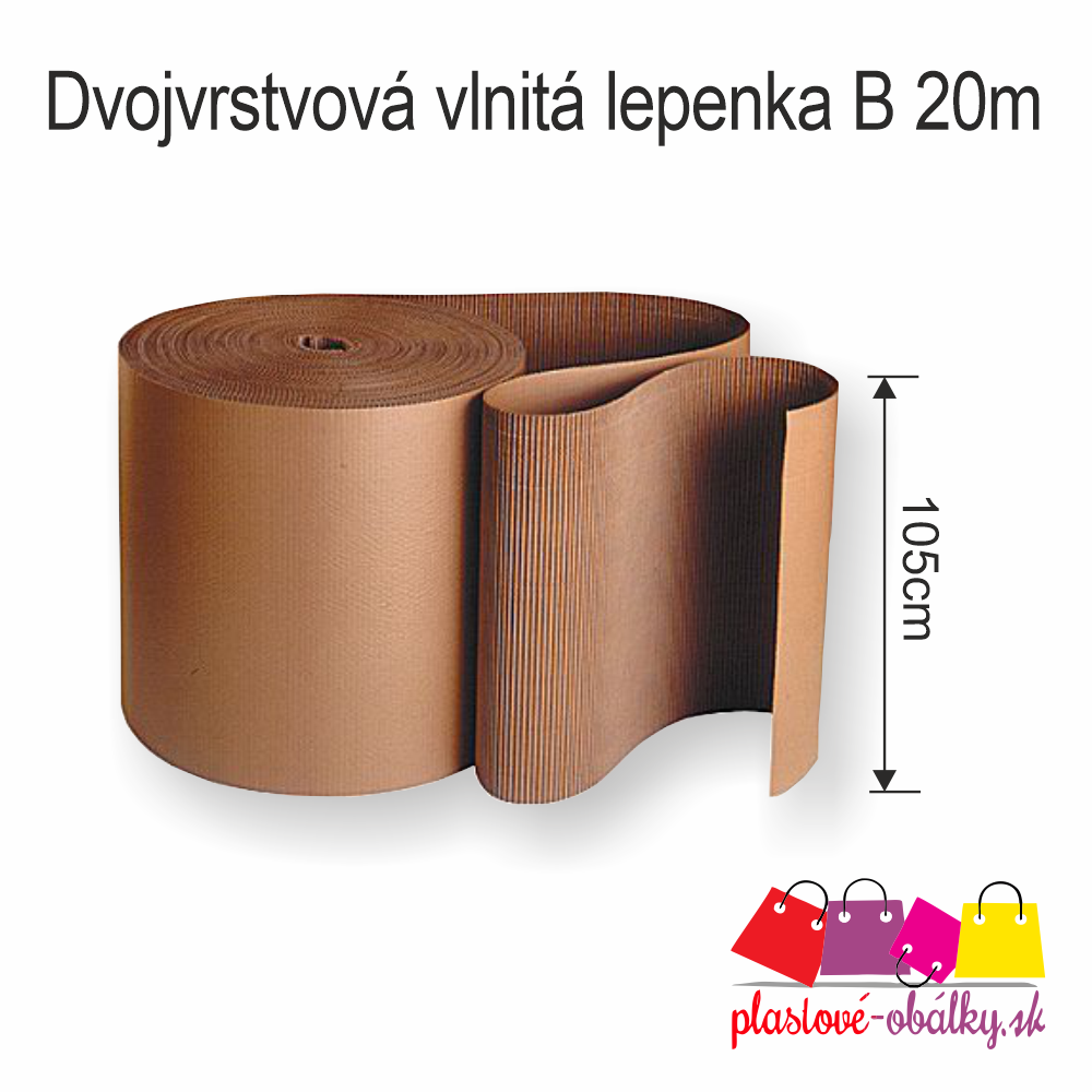 Dvojvrstový vlnitý papier lepenka 105cm Dĺžka: 20m