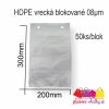 HDPE vrecka blokovane 50ks 200x300mm 08mi plastove obalky