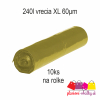 vrecia na odpad zlte rolovane LDPE XL 240litrov 60mi 1000mm 1250mm 10ks plastove obalky
