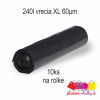 vrecia na odpad cierne rolovane LDPE XL 240litrov 60mi 1000mm 1250mm 10ks plastove obalky