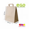 papierova taska hneda ploche ucho kraftovy papier eko 28x16x26cm 70g logo plastove obalky
