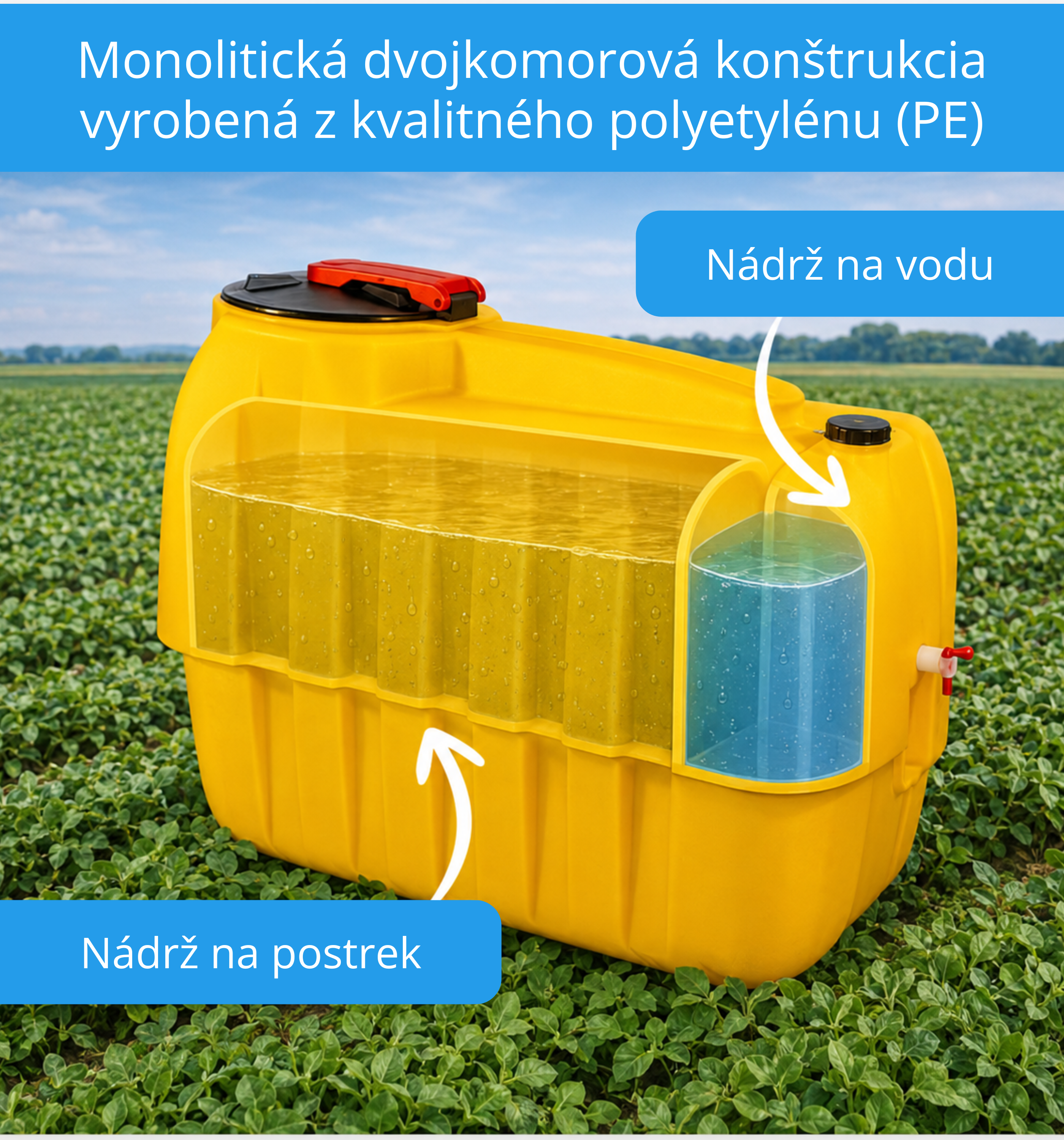 Odolná plastová nádrž na postrekovač ORION 600 L