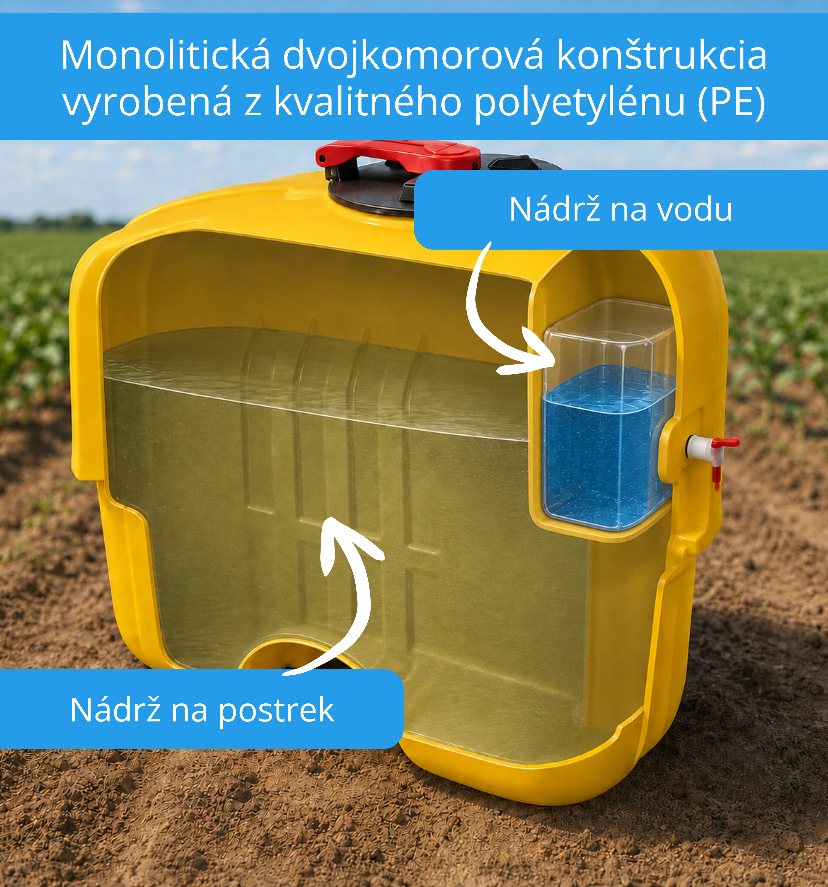Odolná plastová nádrž na postrekovač