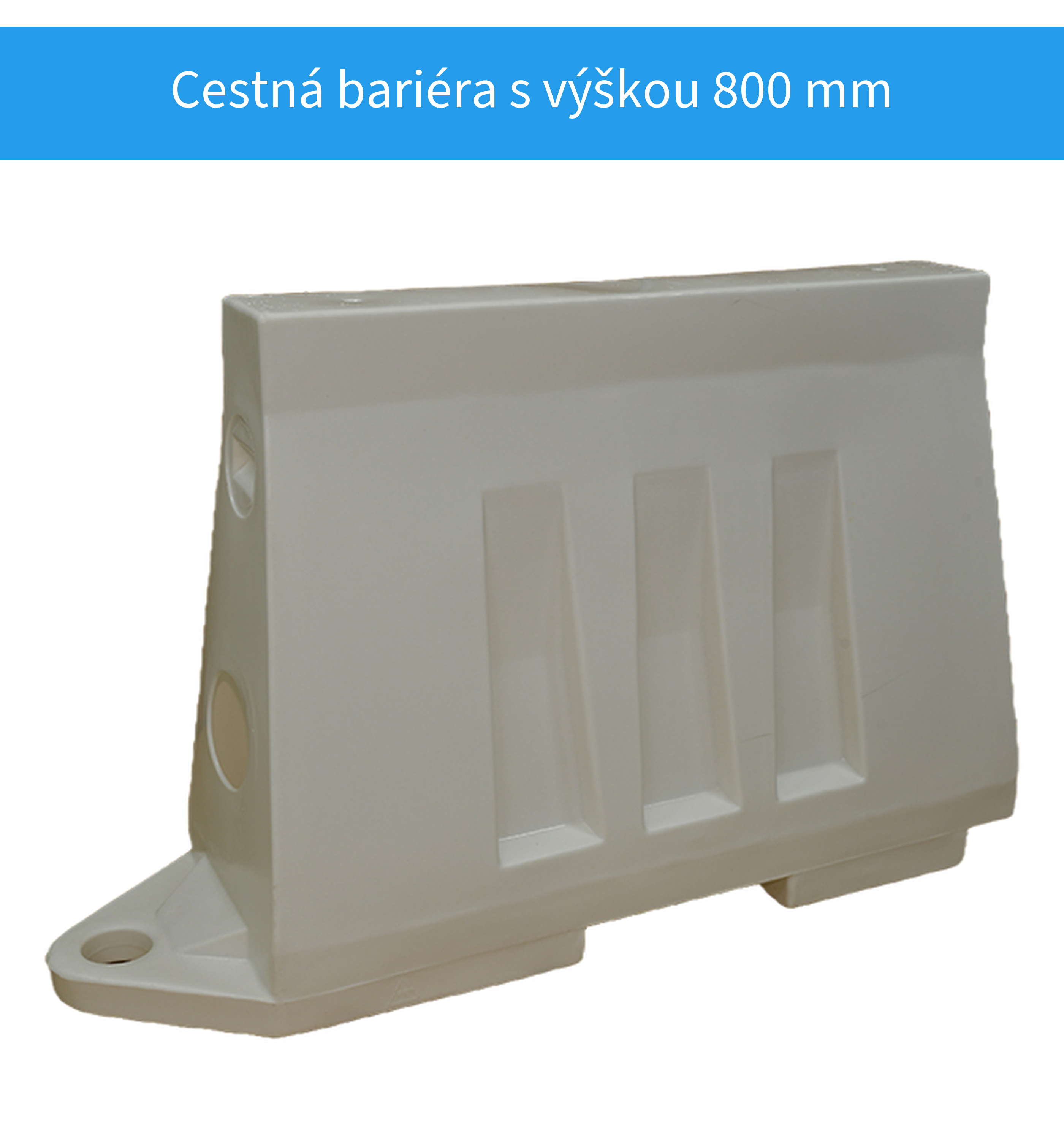 Cestná bariéra veľká biela s výškou 800 mm