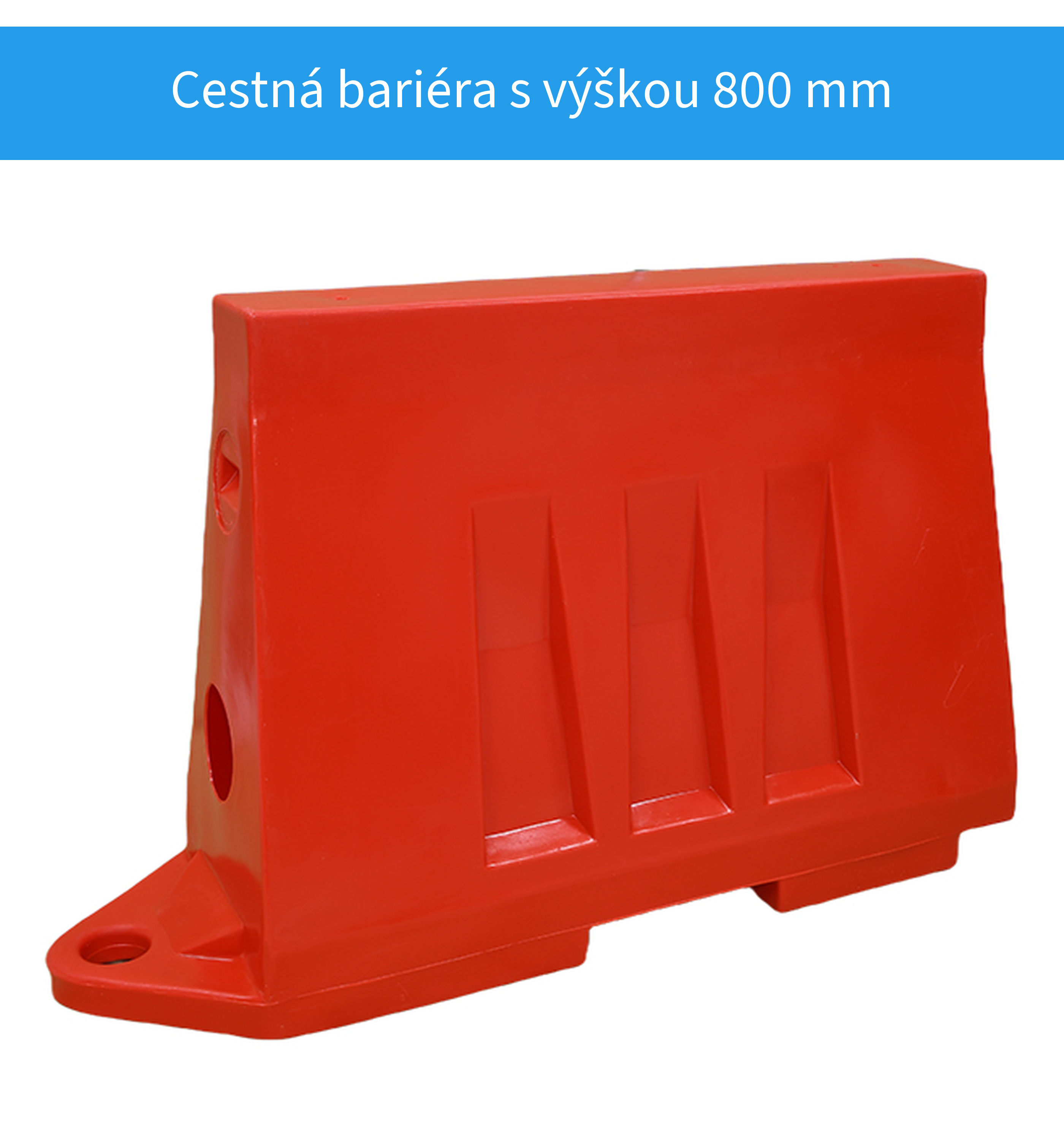 Cestná bariéra veľká červená s výškou 800 mm