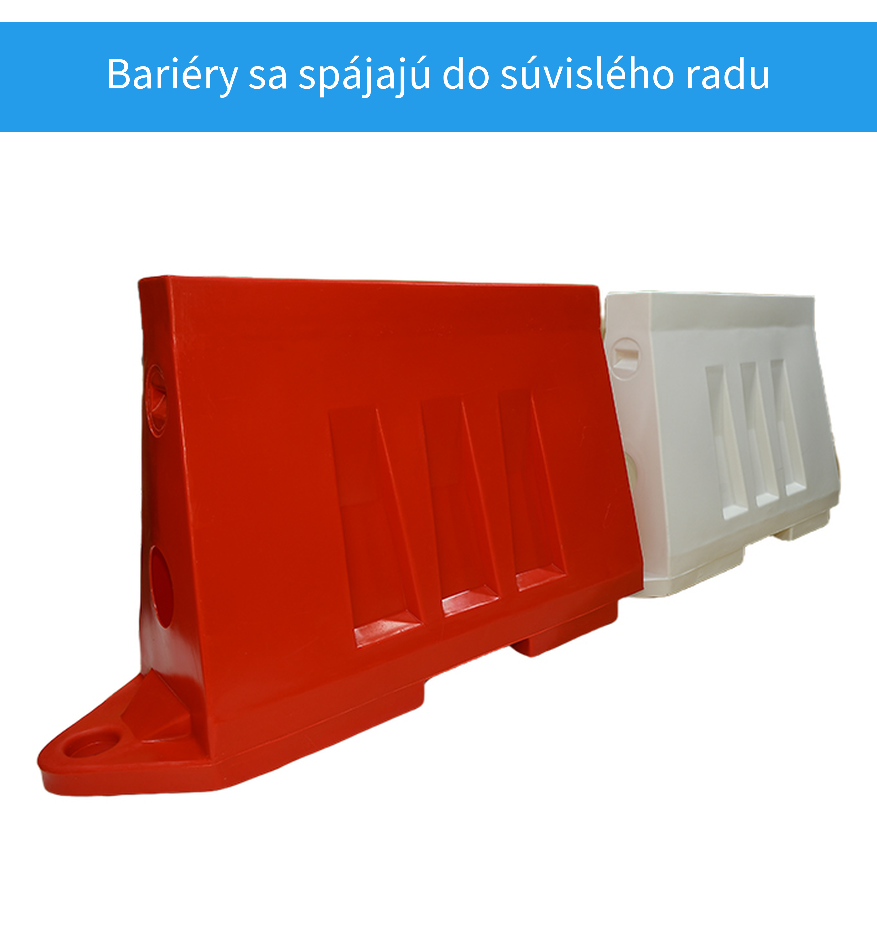 Spájanie veľkých cestných bariér do radu
