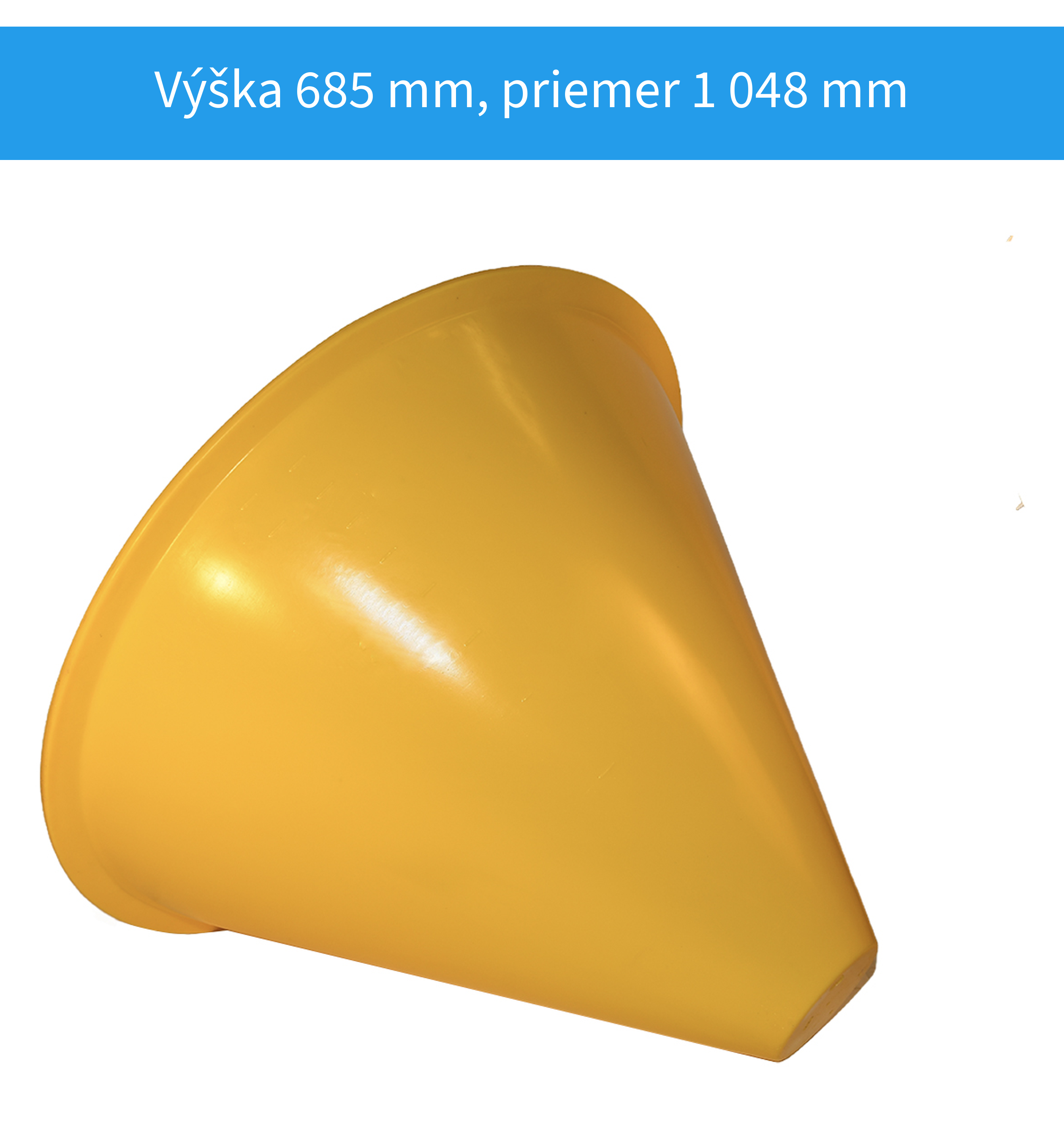 Výška 685 mm, priemer 1 048 mm