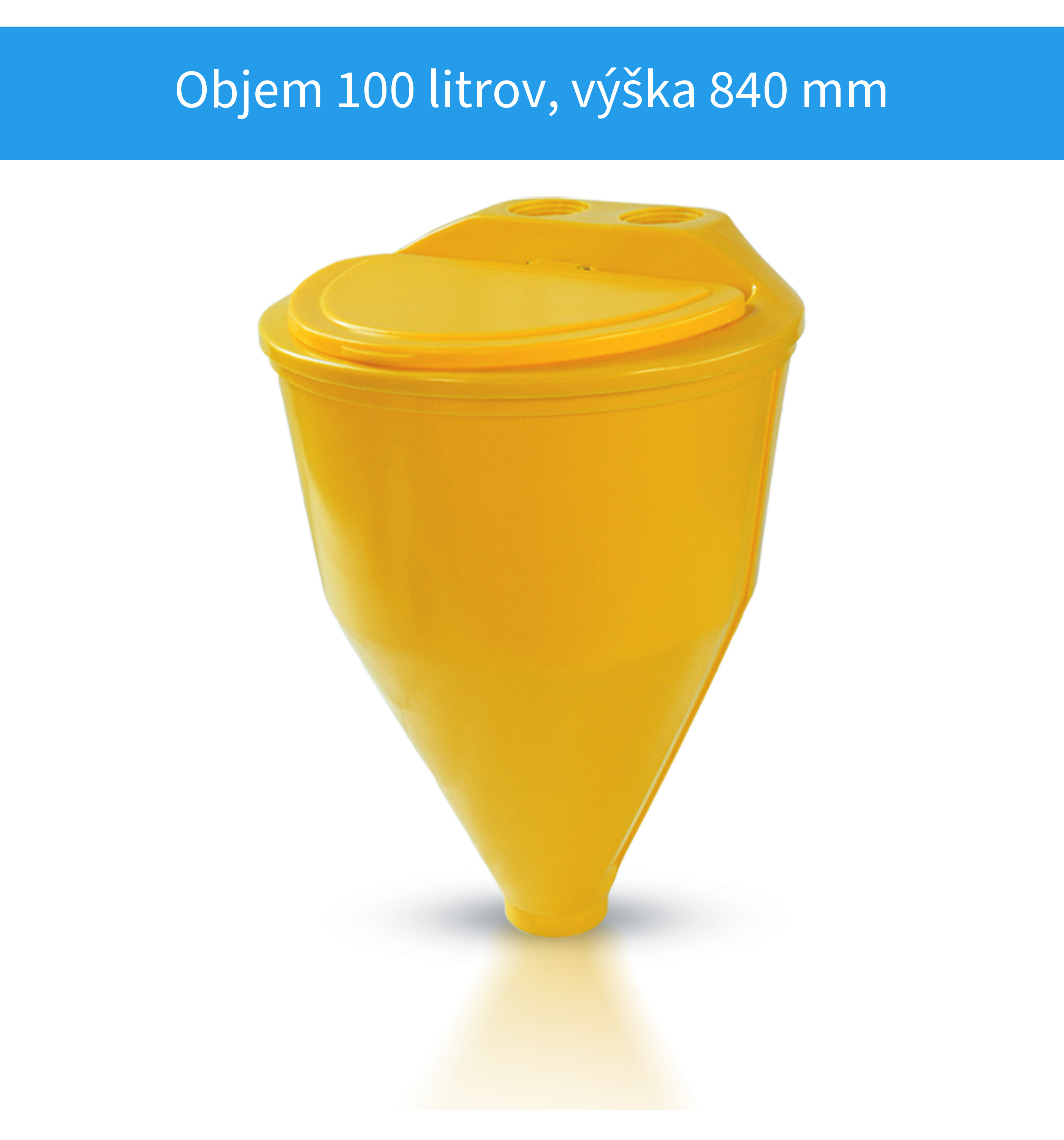 Objem 100 litrov, výška 840 mm