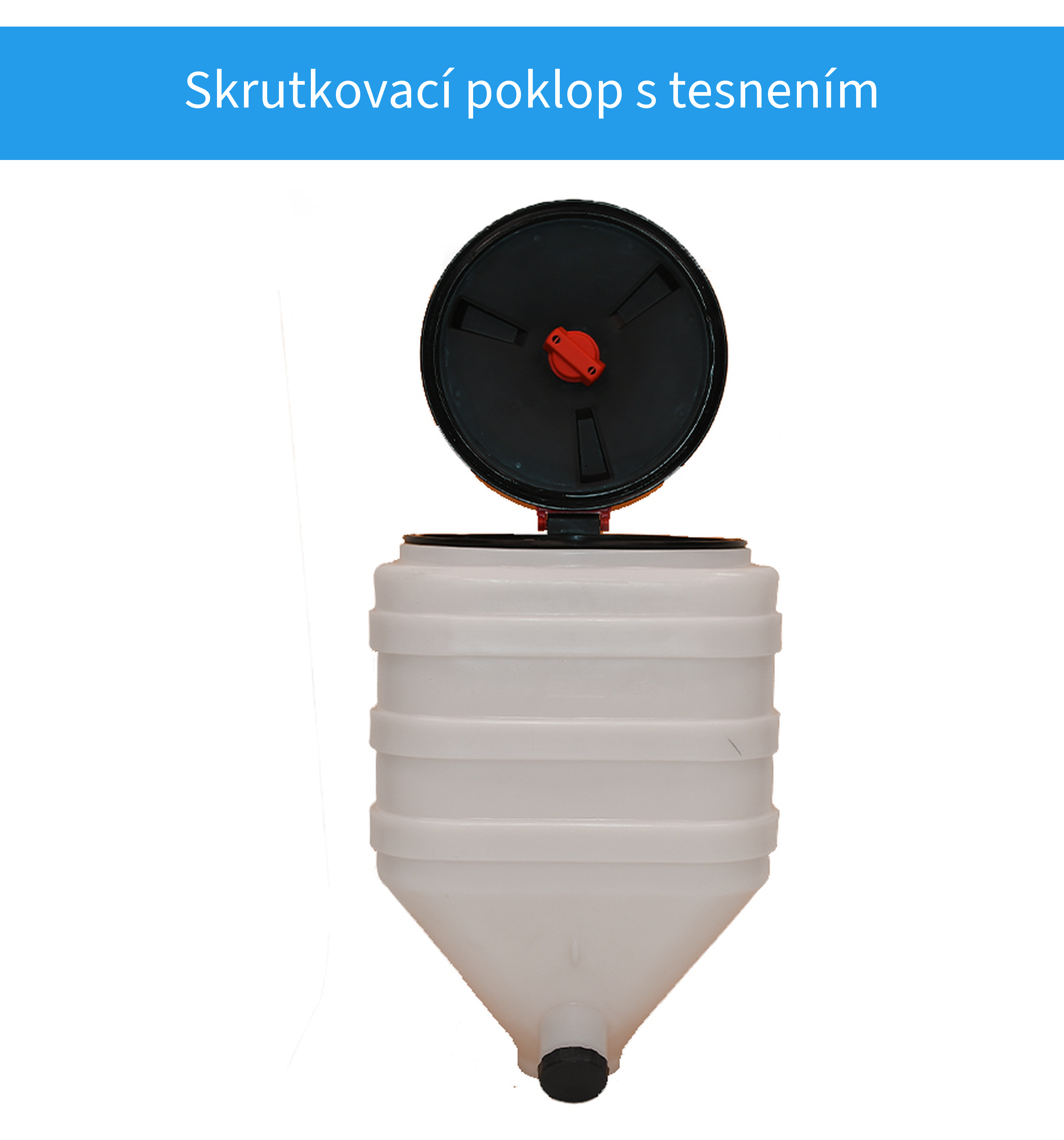 Skrutkovací poklop s tesnením