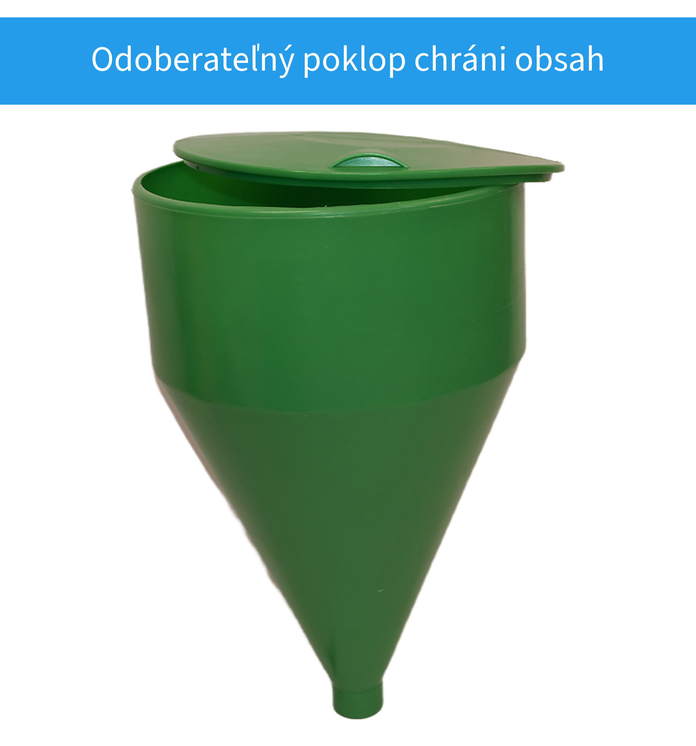 Odoberateľný poklop zásobníka 180 litrov
