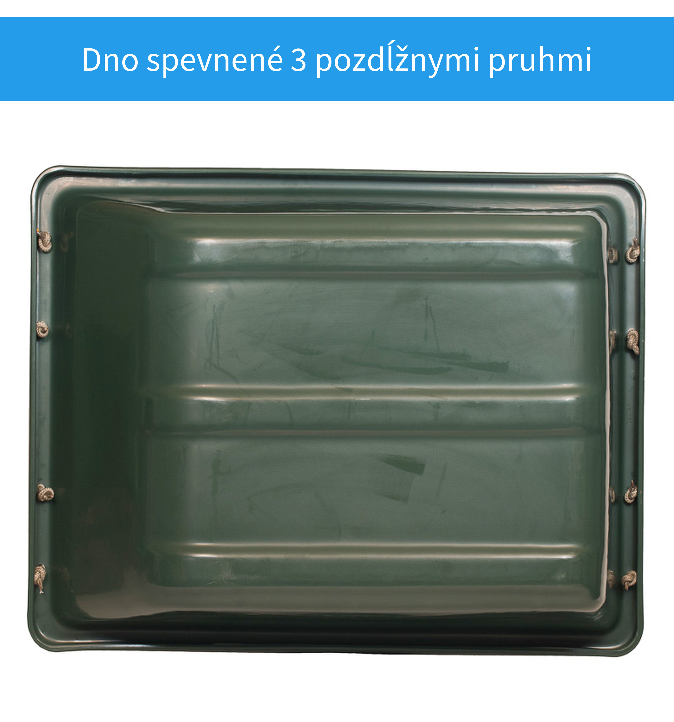 Dno vane spevnené 3 pruhmi