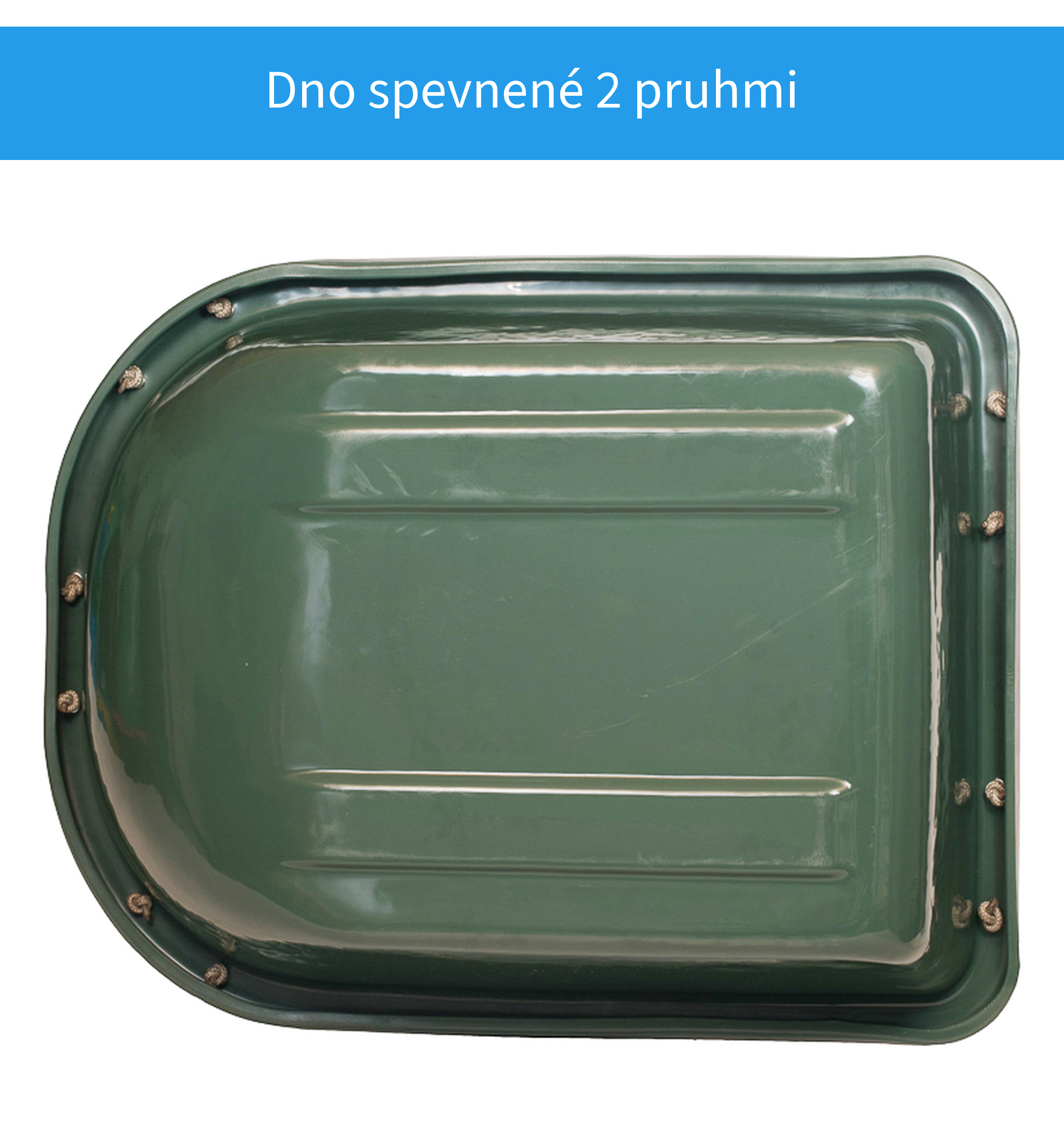 Dno vane spevnené 2 pruhmi