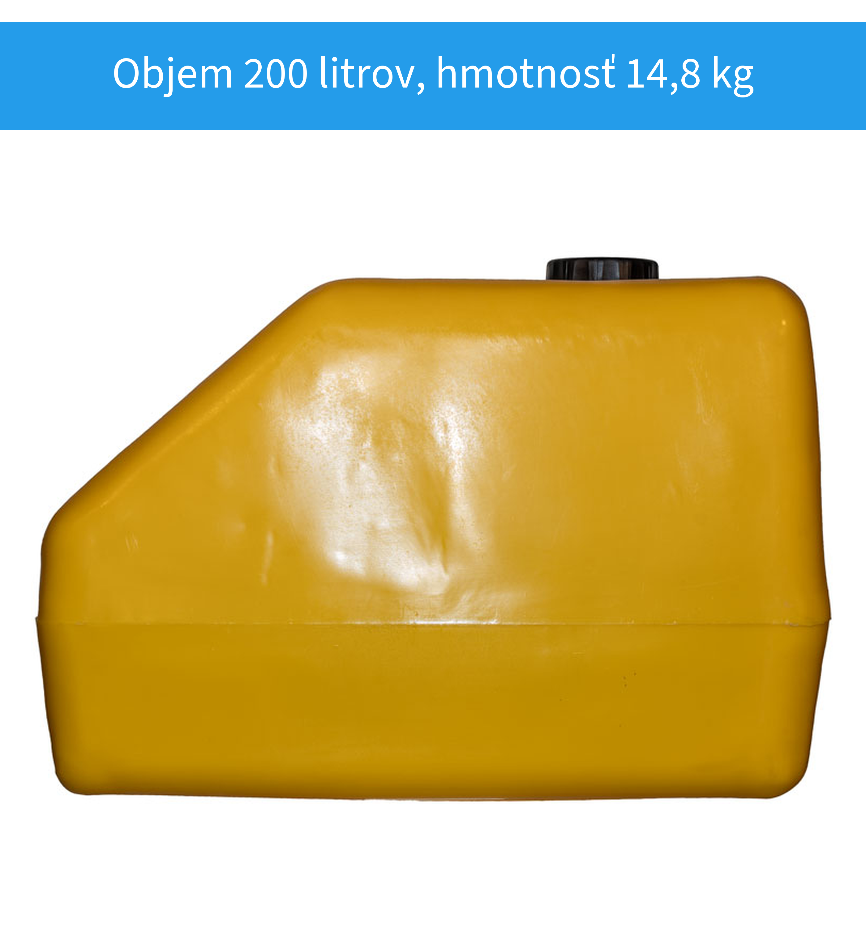 Objem 200 litrov, hmotnosť 14,8 kg