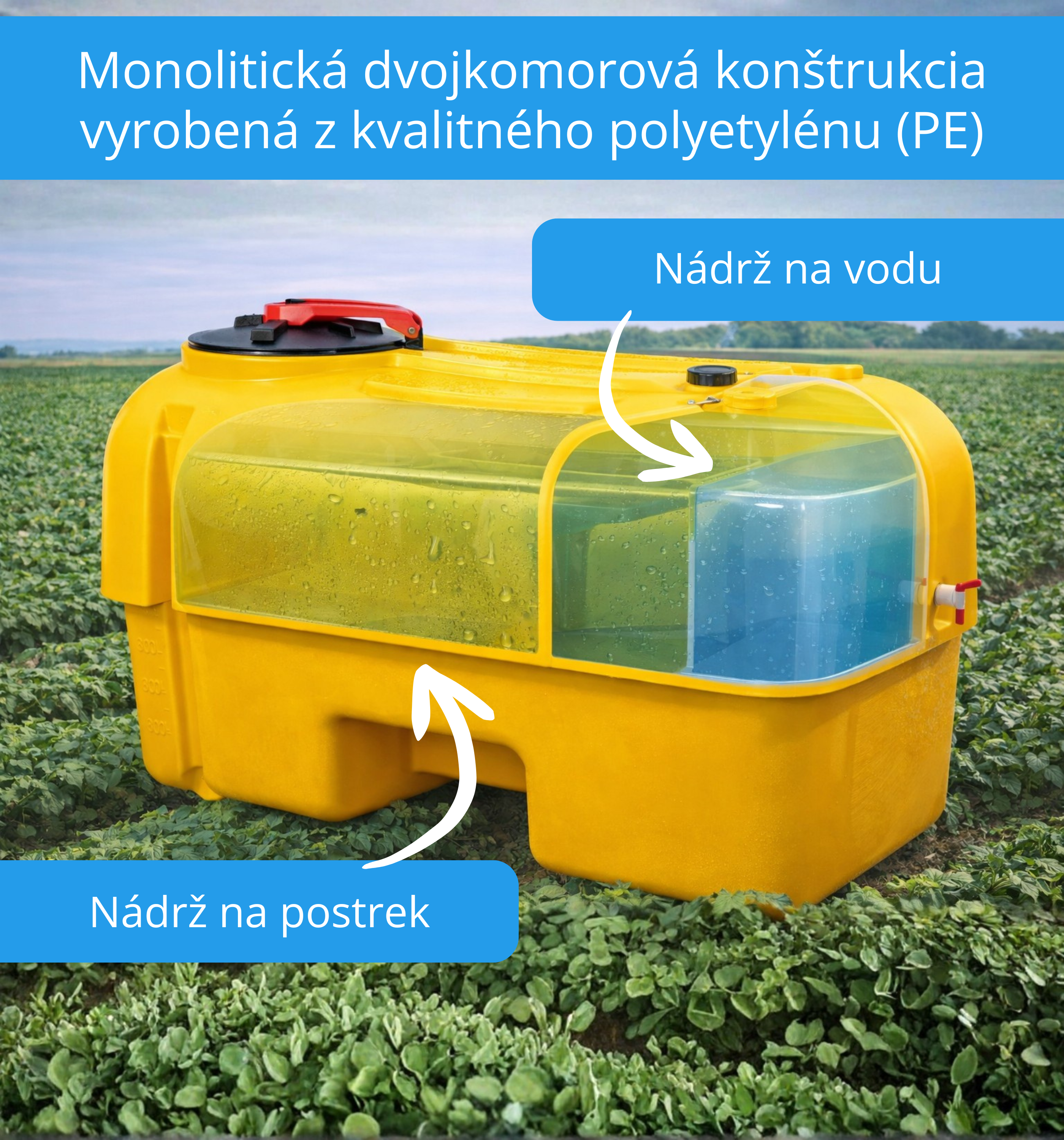 Odolná plastová nádrž na postrekovač