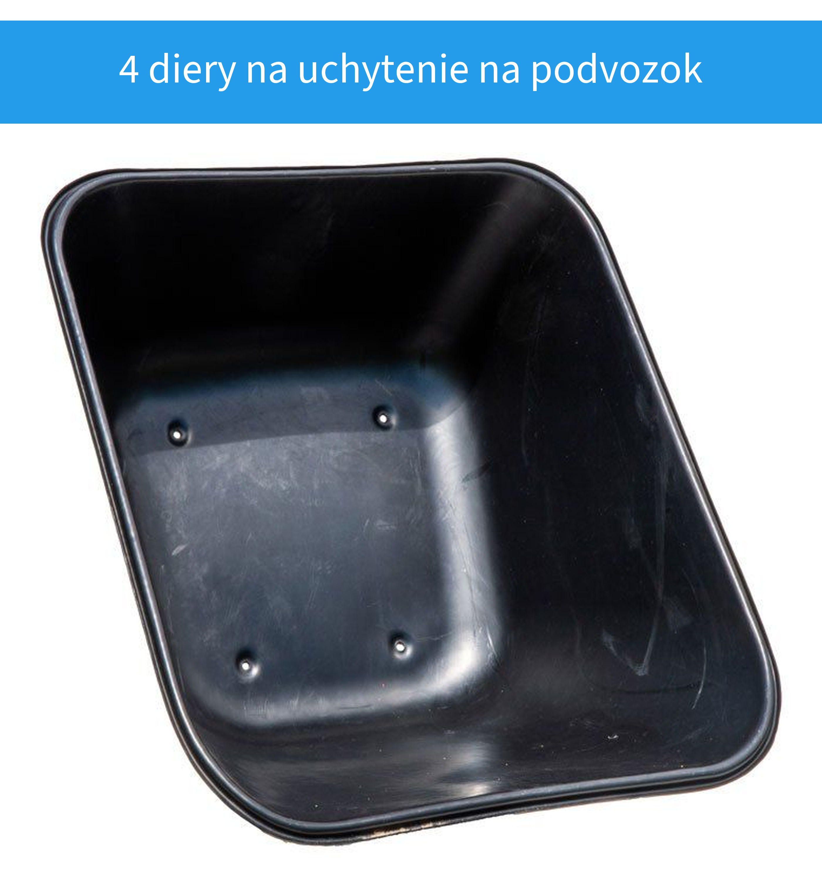 Štyri diery na uchytenie korby na podvozok