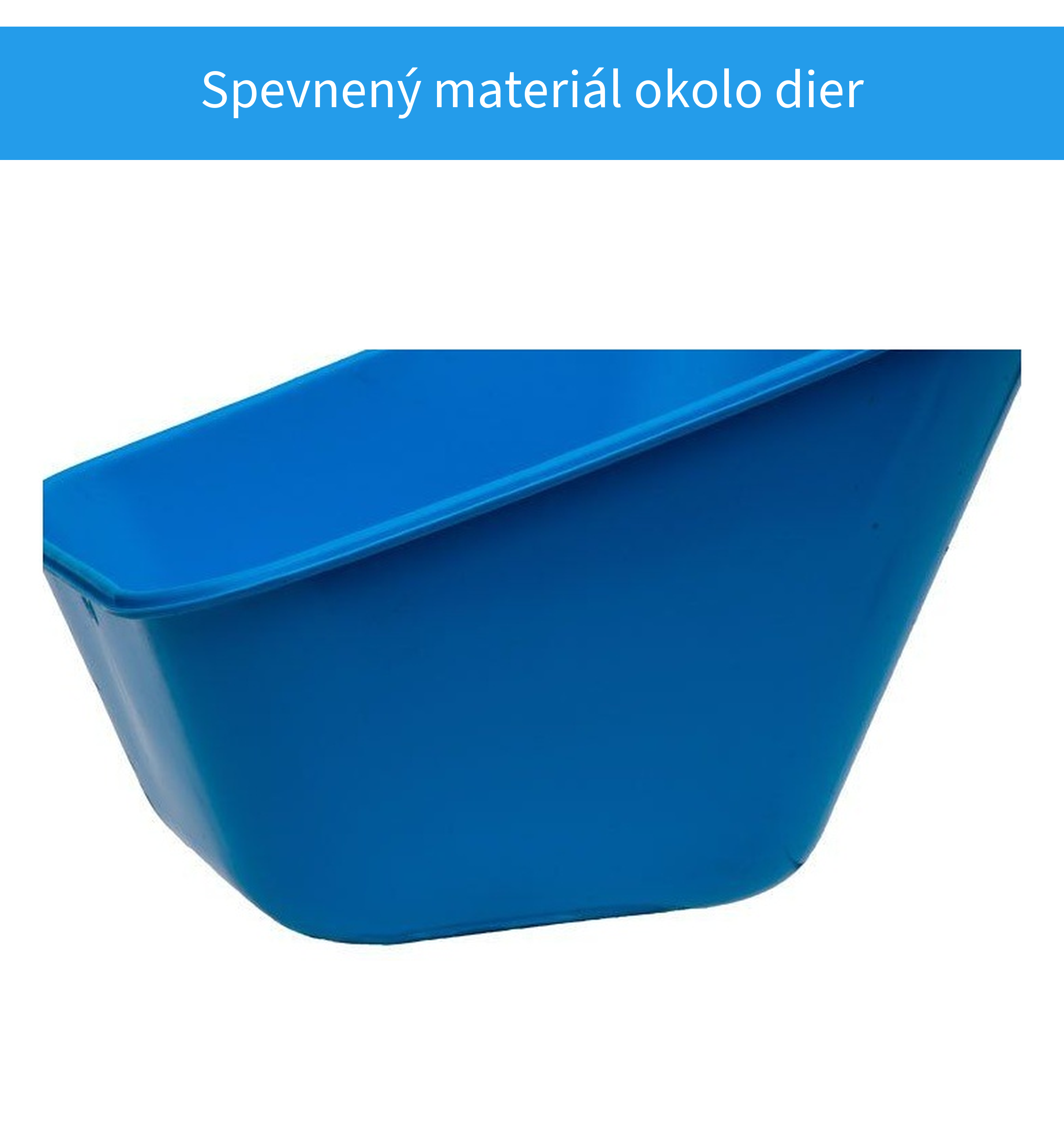 Zosilnený materiál okolo dier na uchytenie