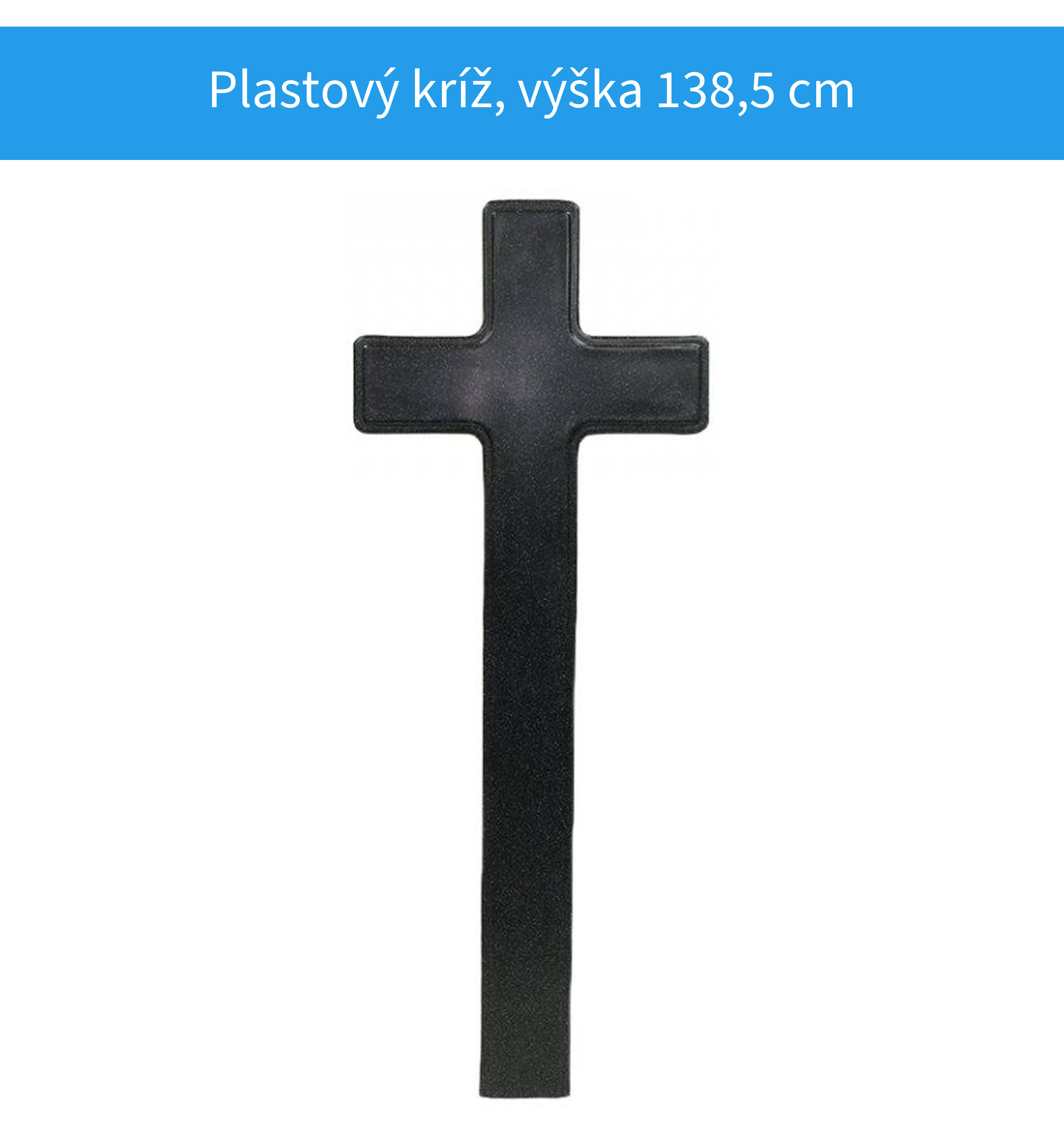Plastový kríž čierny granit výška 138,5 cm