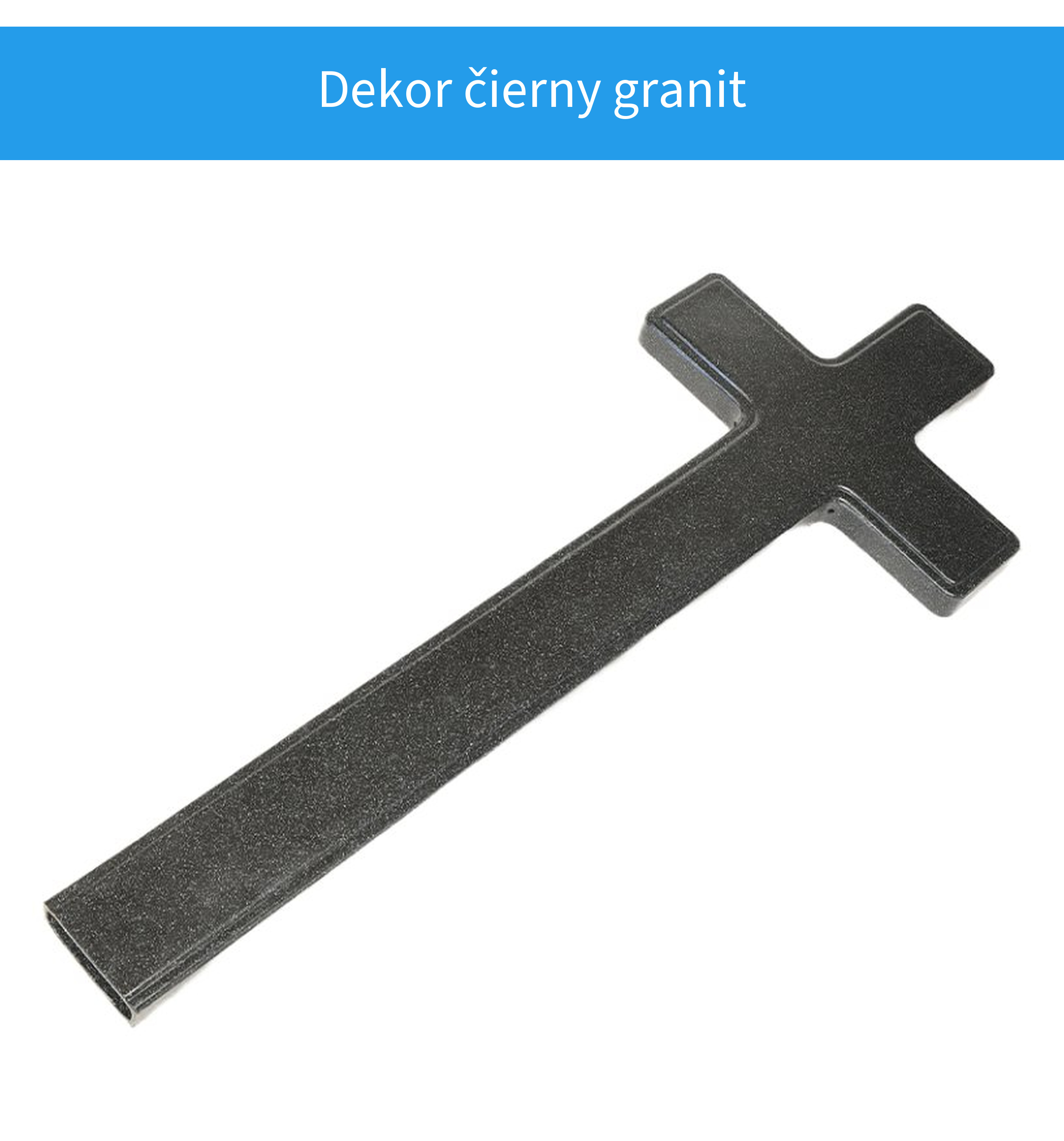 Dekor čierny granit na plastovom kríži