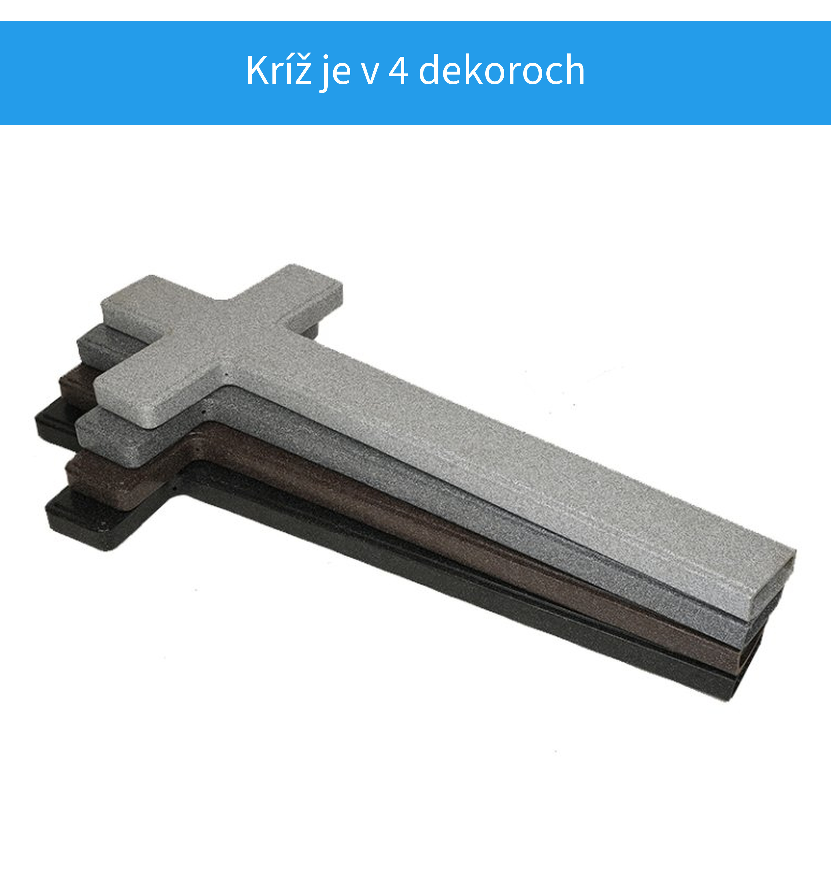 Plastový kríž v 4 dekoroch