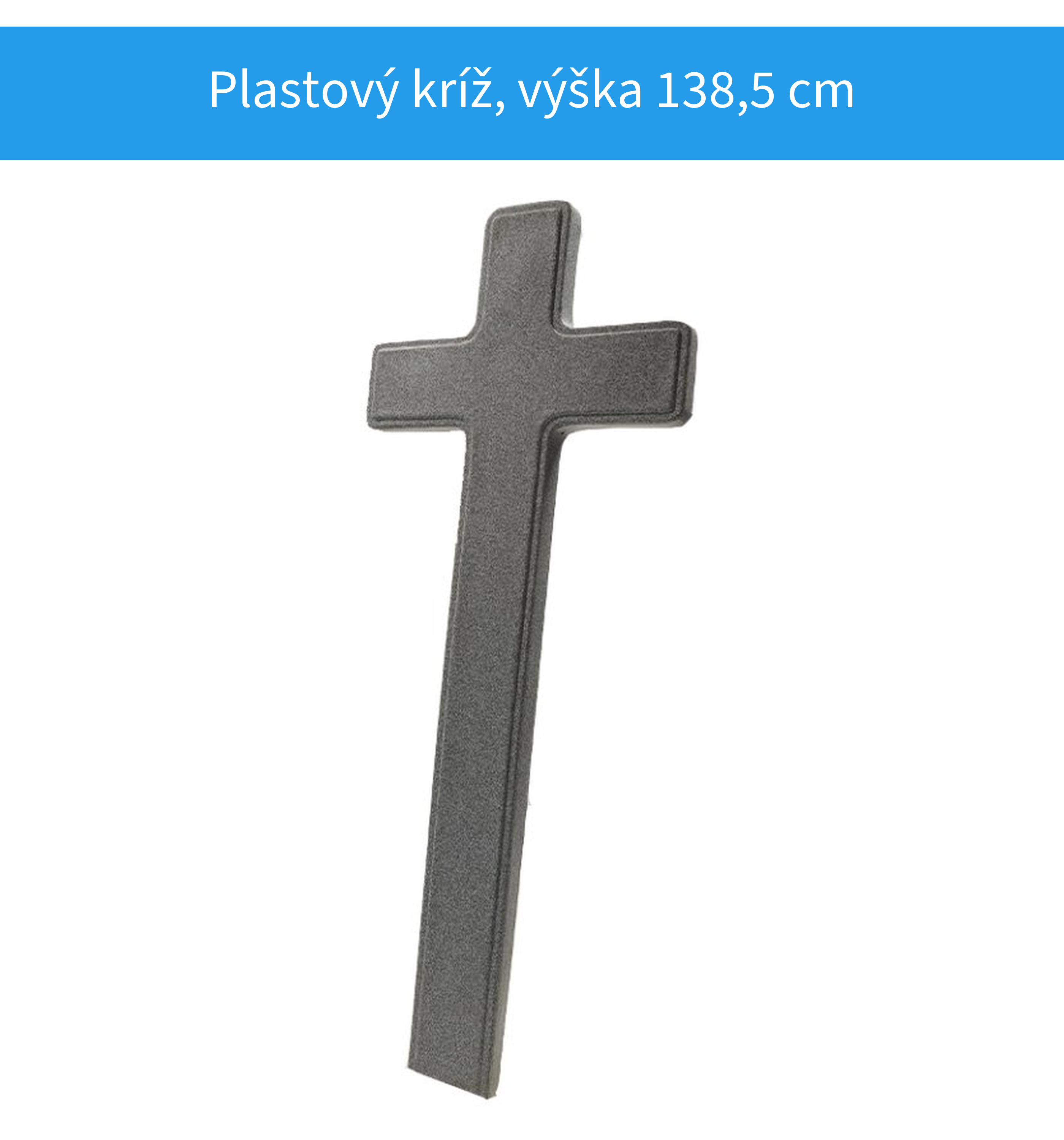Plastový kríž sivý granit výška 138,5 cm