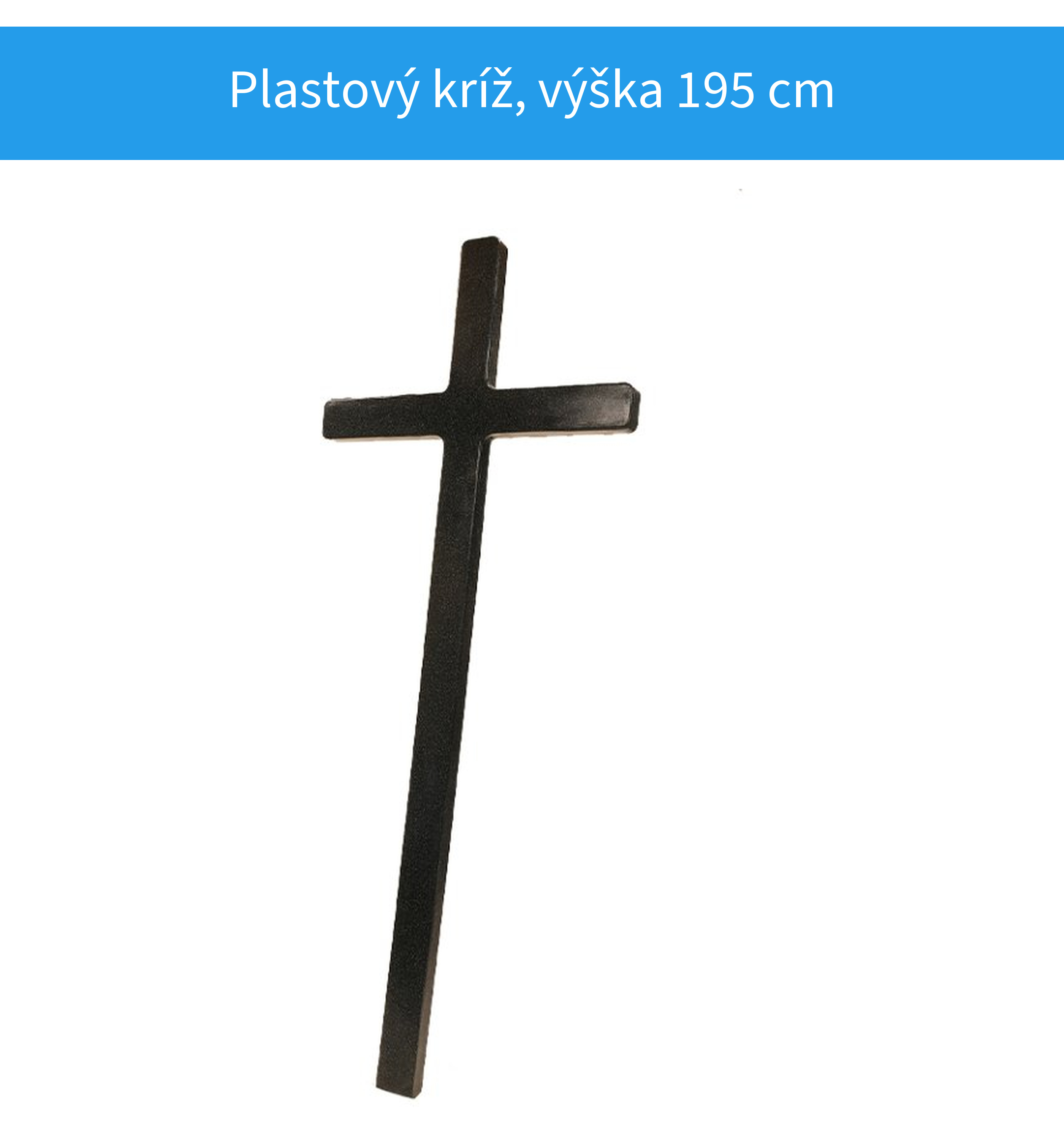 Plastový kríž čierny granit výška 195 cm