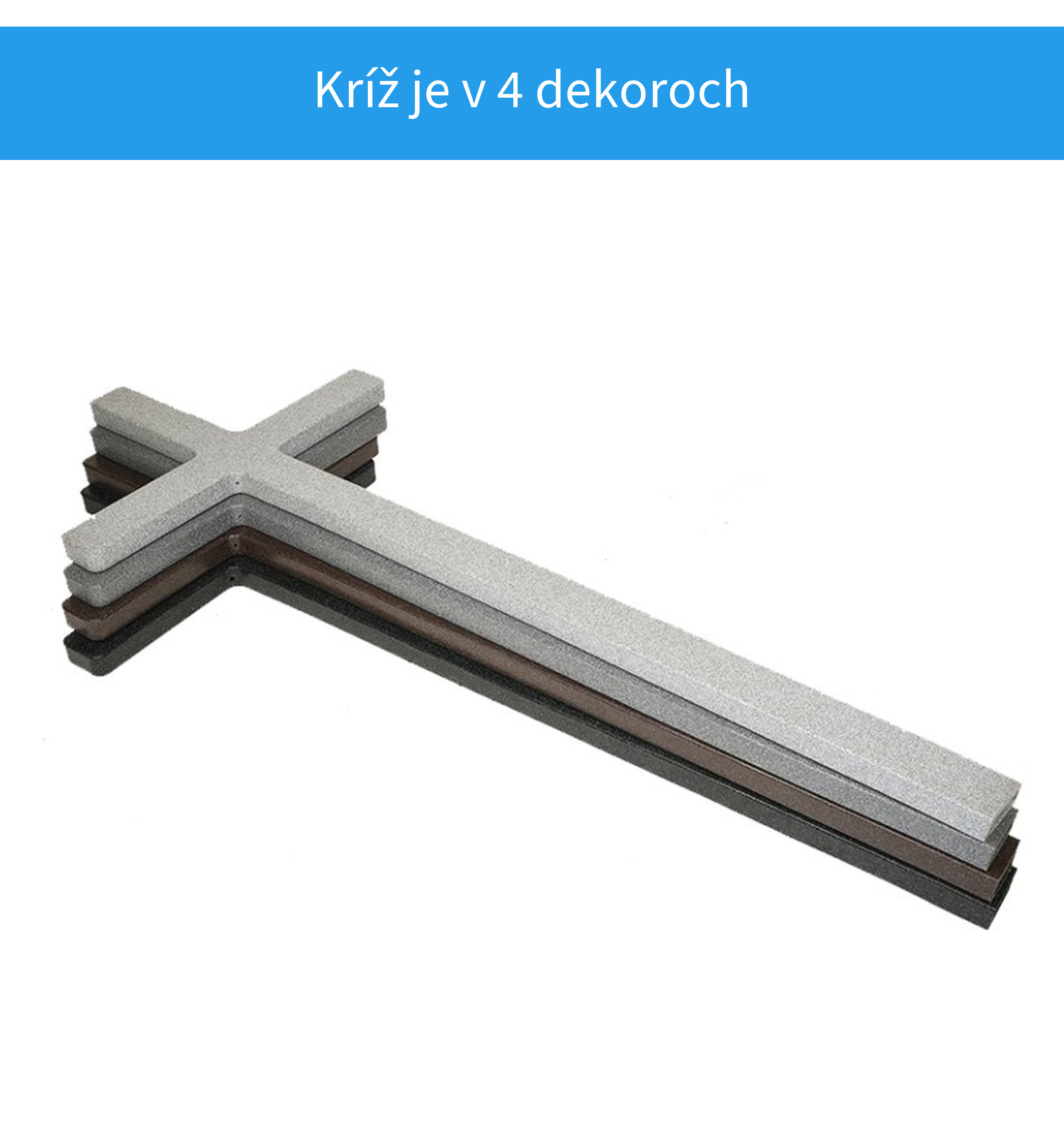 Plastový kríž v 4 dekoroch