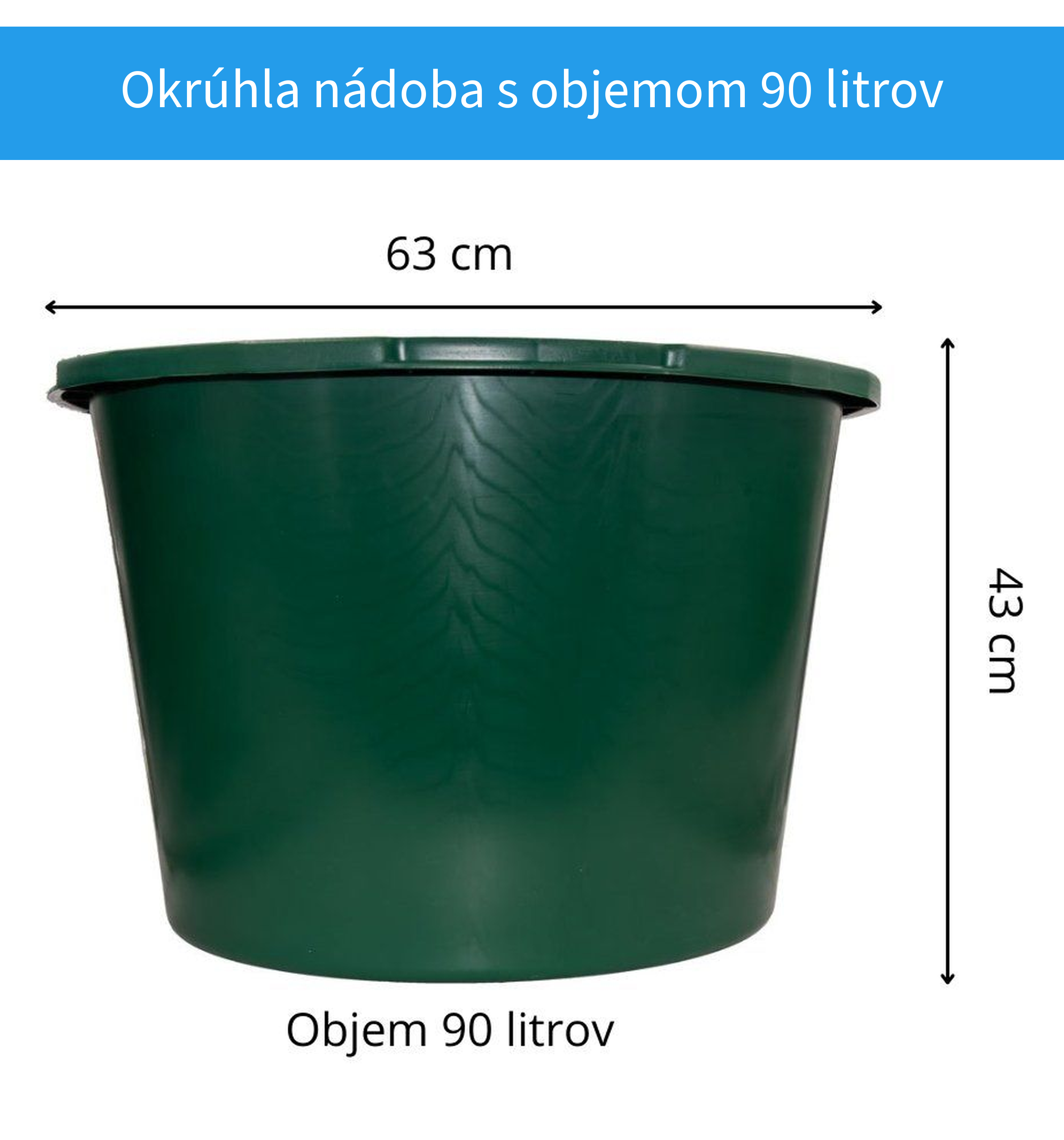 Okrúhla plastová nádoba 90 litrov