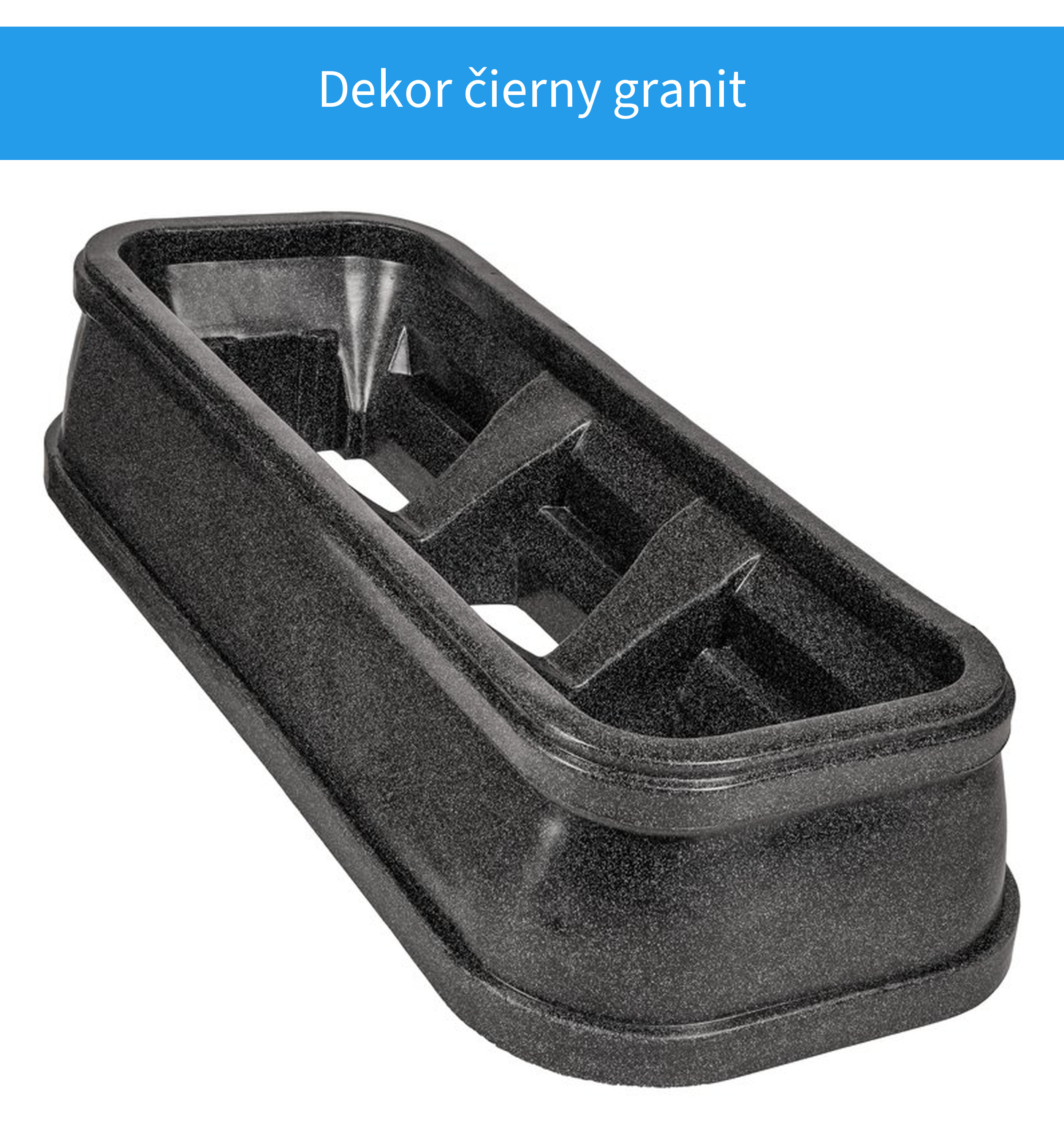 Dekor čierny granit na plastovom náhrobku