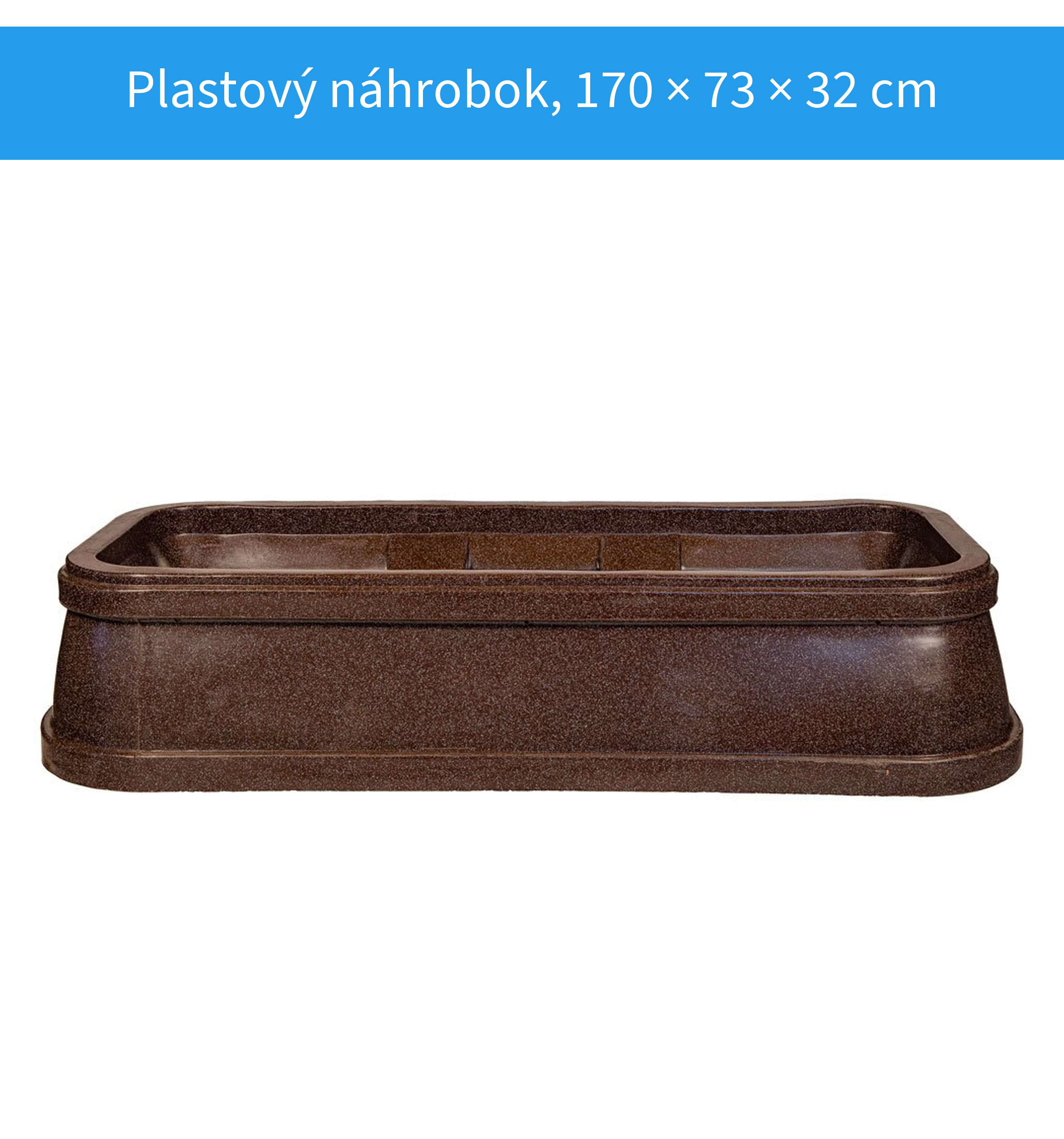 Plastový náhrobok hnedý pieskovec 170 × 73 × 32 cm