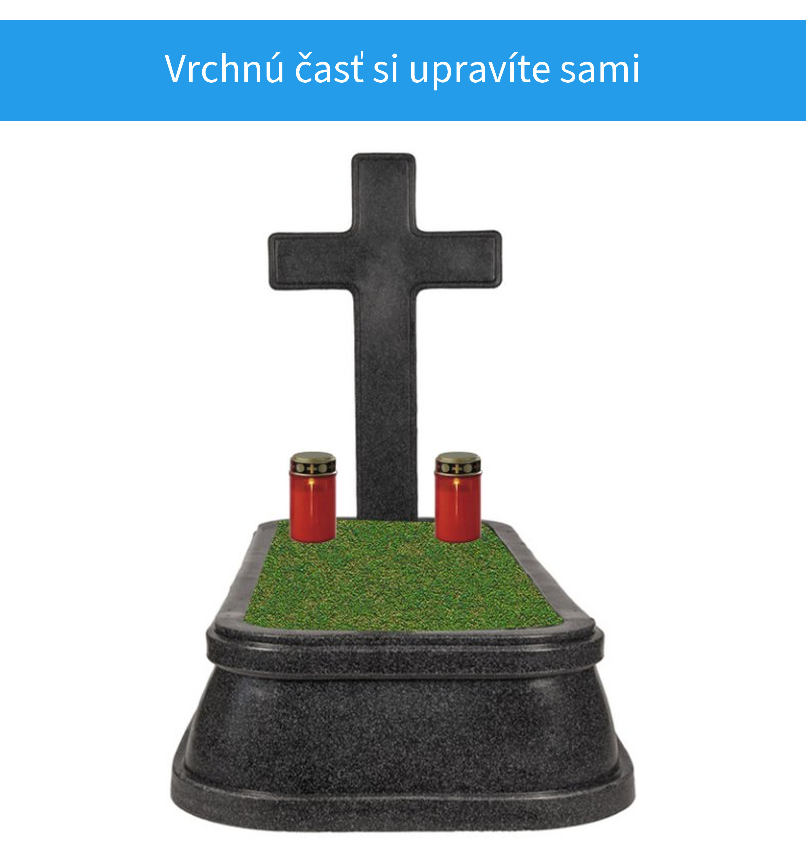 Upravená vrchná časť hrobu s náhrobkom