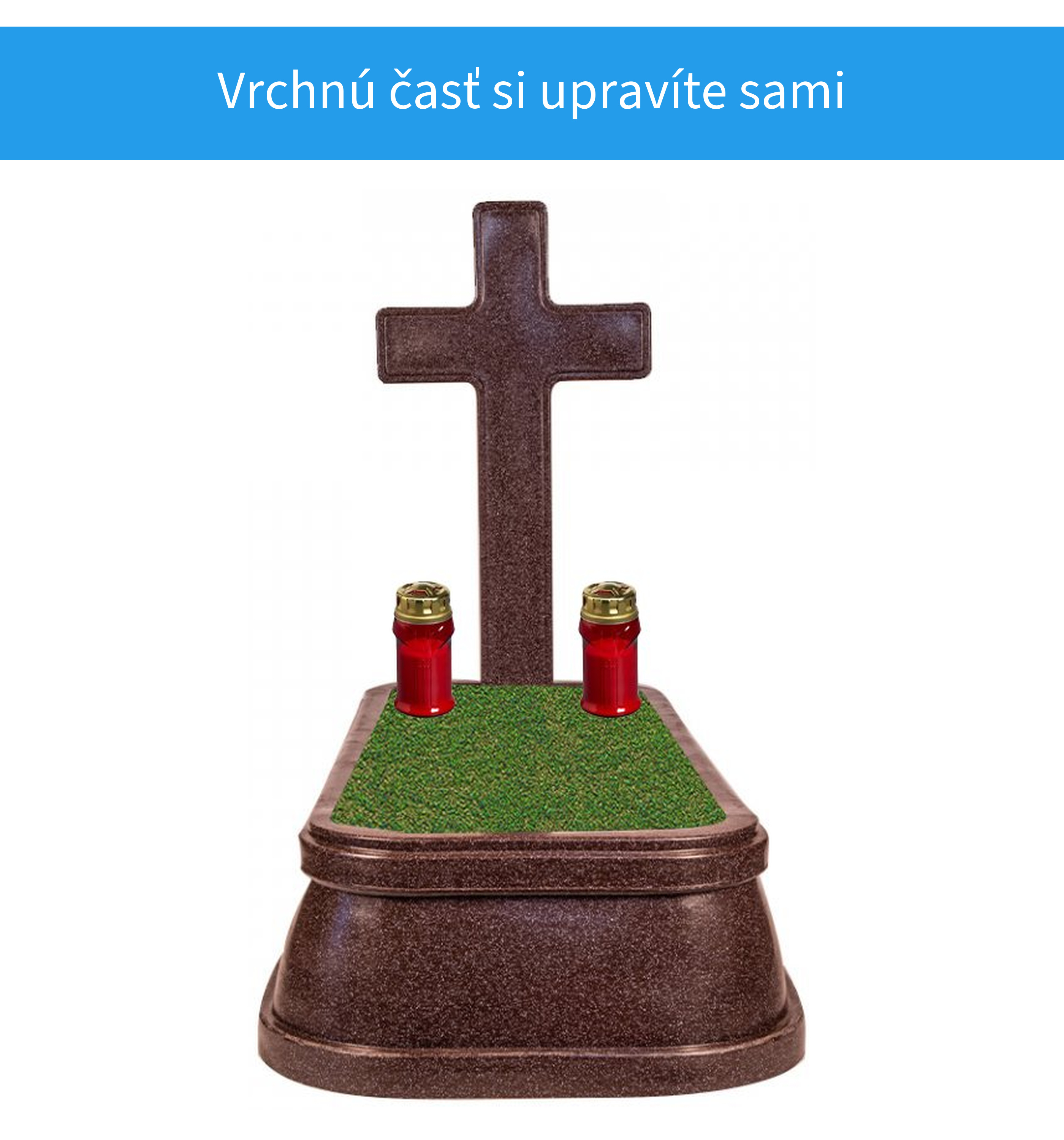 Upravená vrchná časť hrobu s náhrobkom