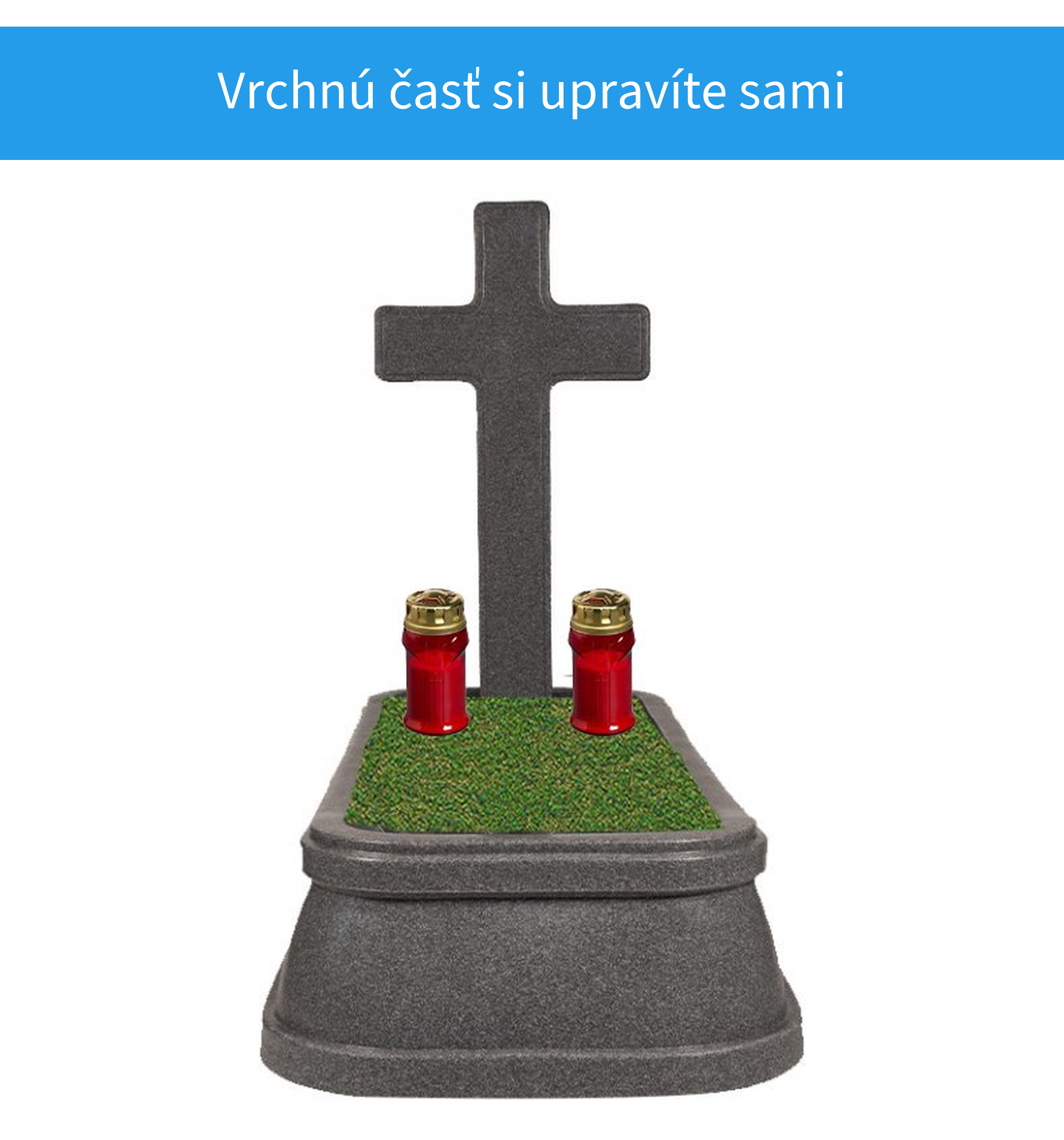 Upravená vrchná časť hrobu s náhrobkom