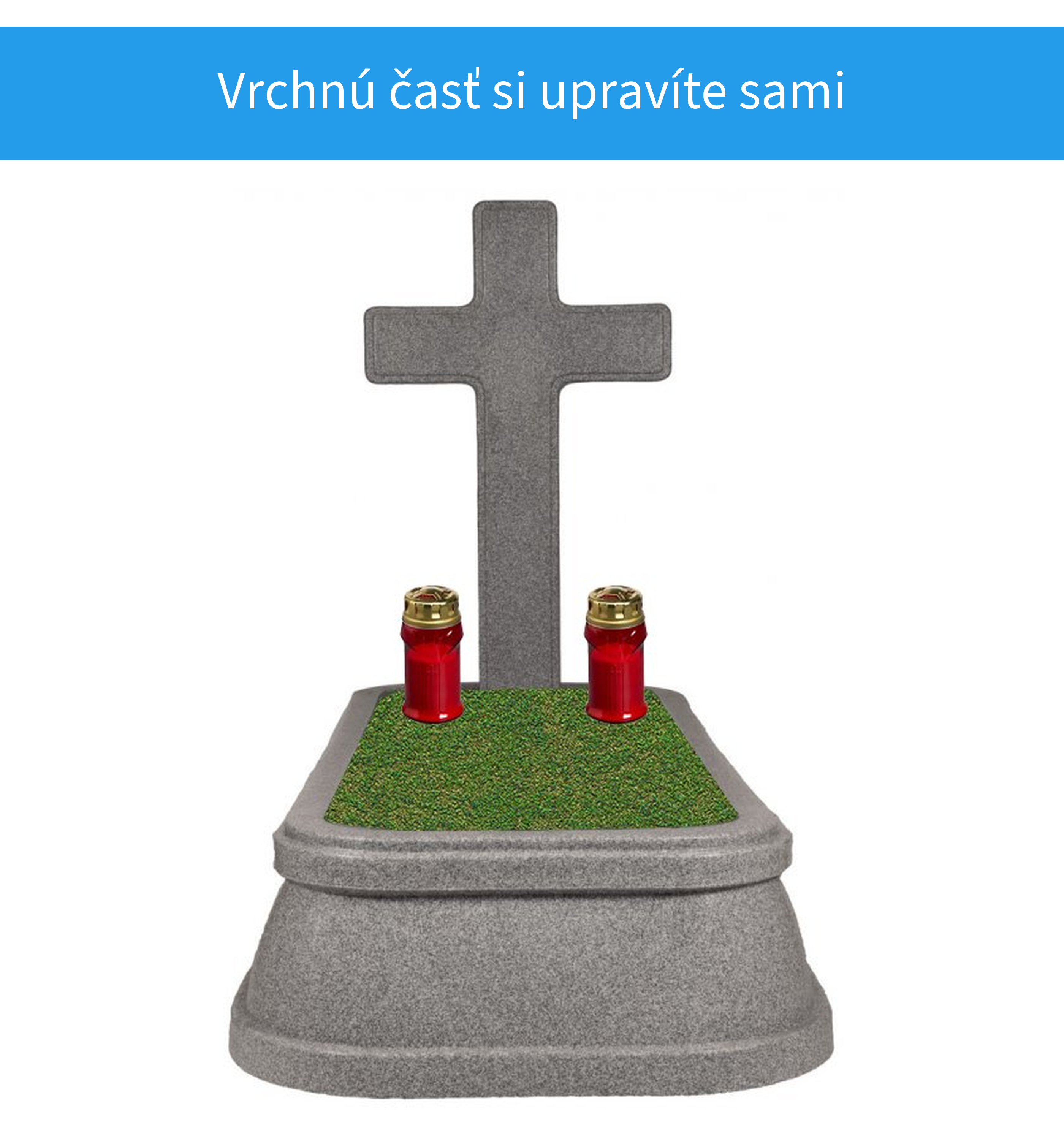 Upravená vrchná časť hrobu s náhrobkom