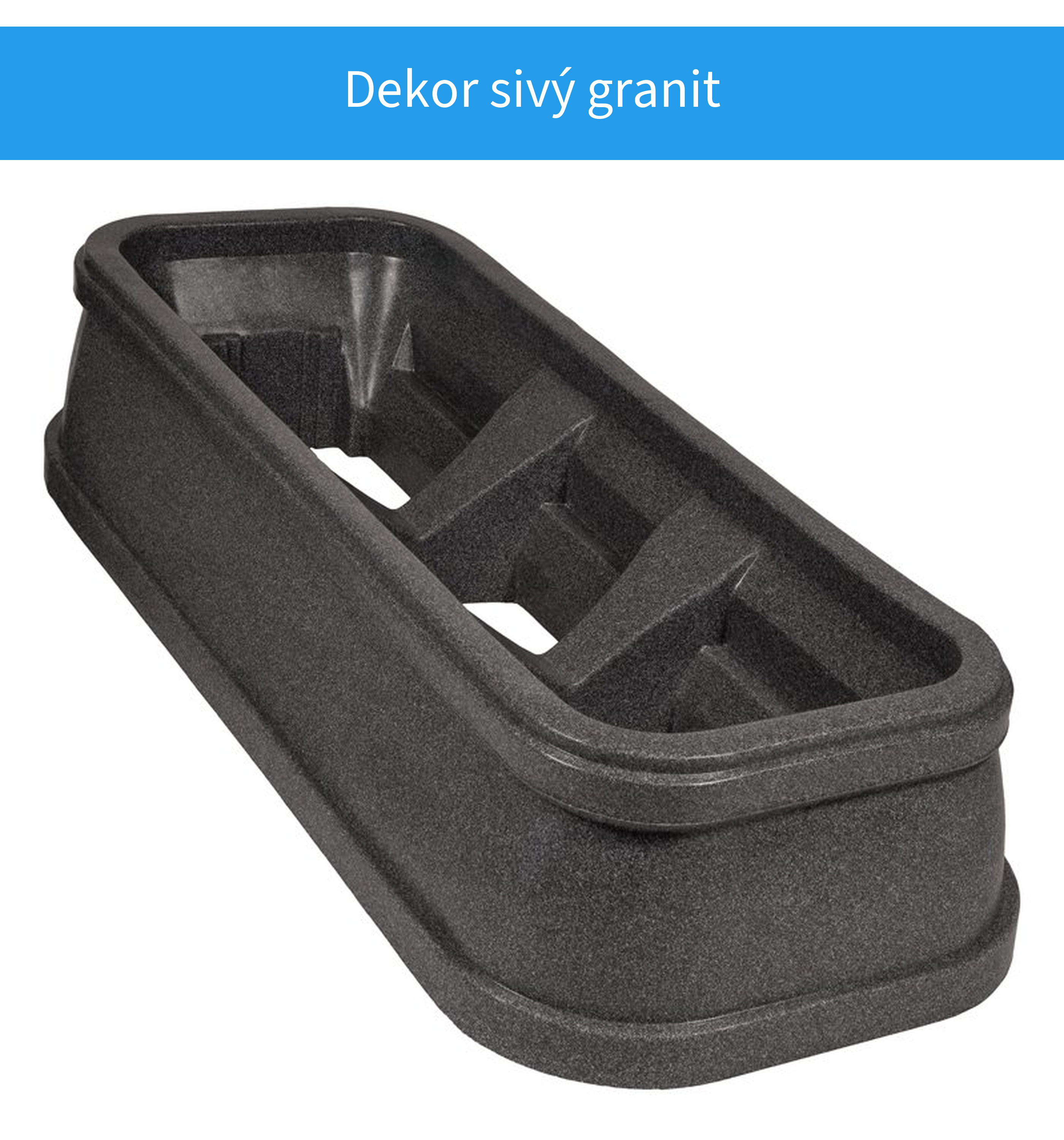 Dekor sivý granit na plastovom náhrobku
