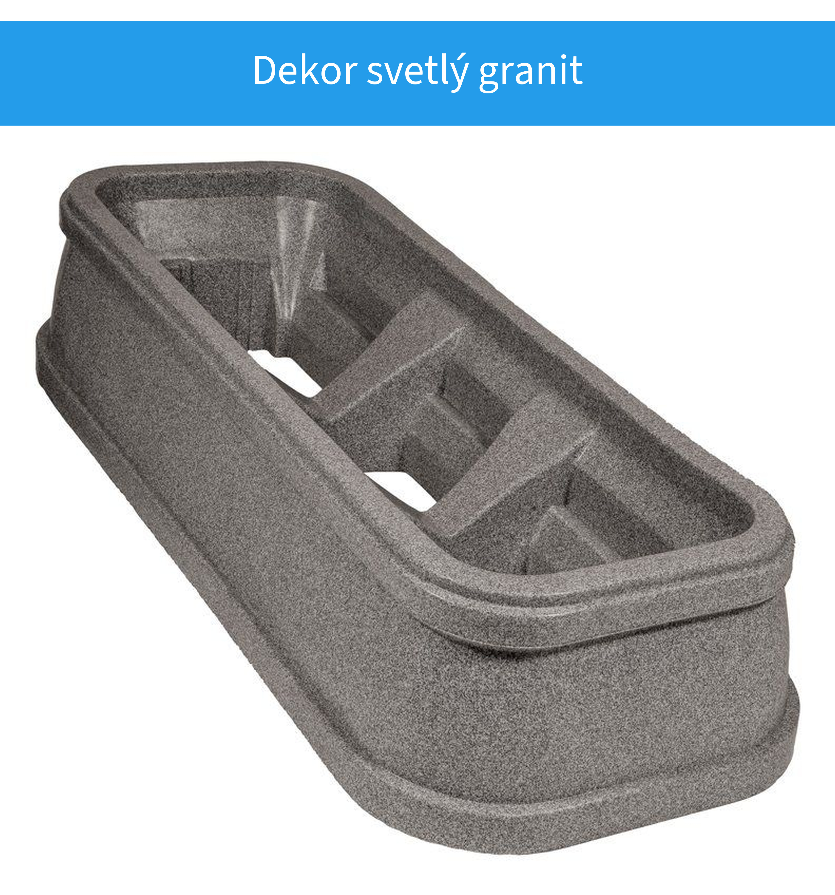 Dekor svetlý granit na plastovom náhrobku