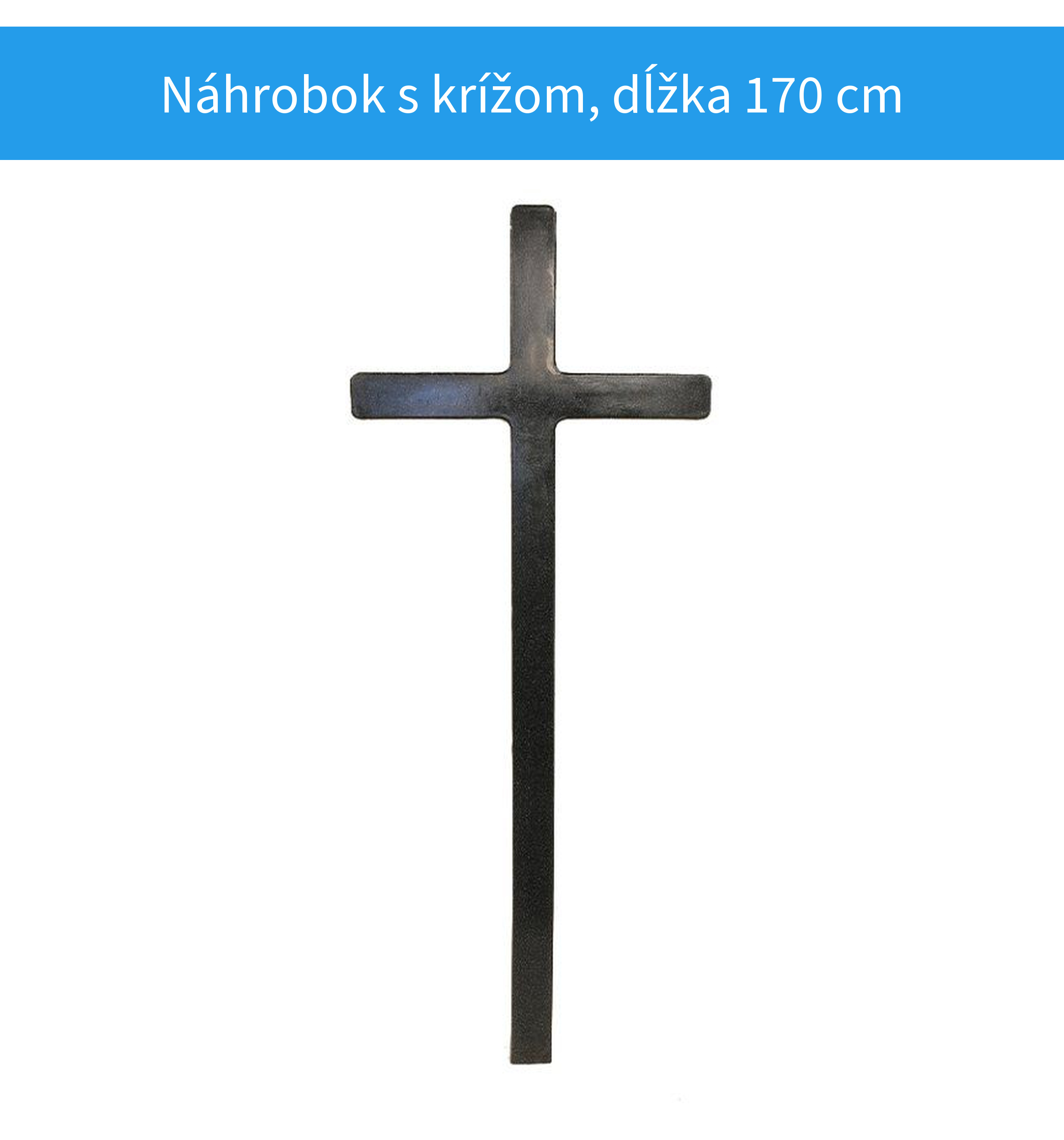 Plastový náhrobok s veľkým krížom čierny granit